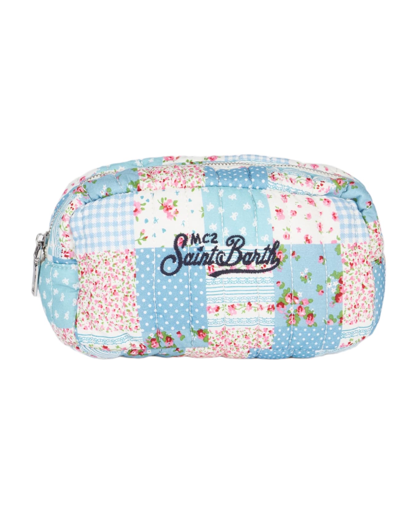 MC2 Saint Barth Light Blue Flower Quilted Soft Pouch - SKY
