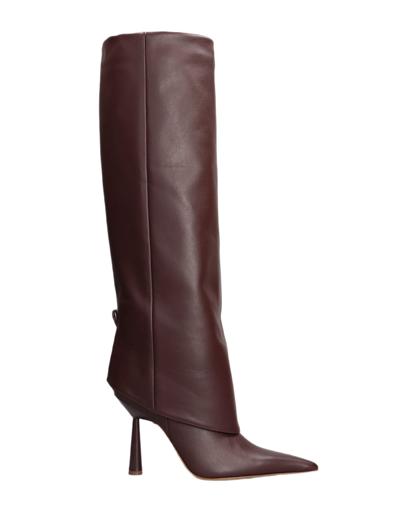 GIA BORGHINI Rhw31 High Heels Boots In Dark Brown Leather - dark brown