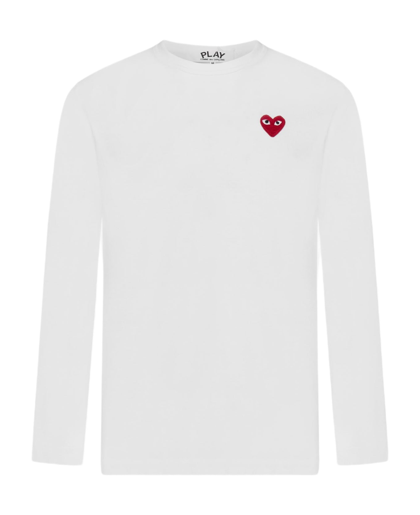 Comme des Garçons Play Heart-patch Cotton T-shirt - Bianco Tシャツ