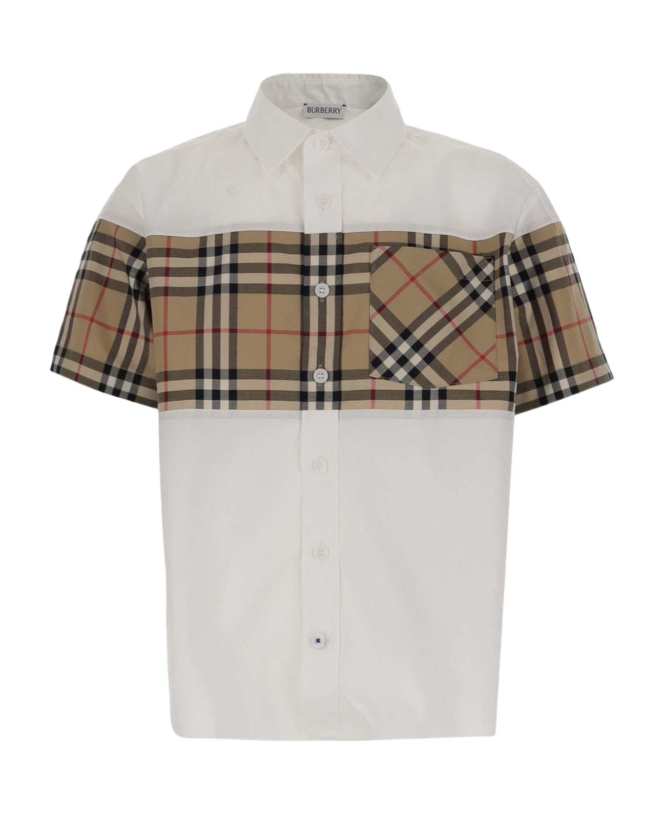 Burberry Shirt With Check Insert - White