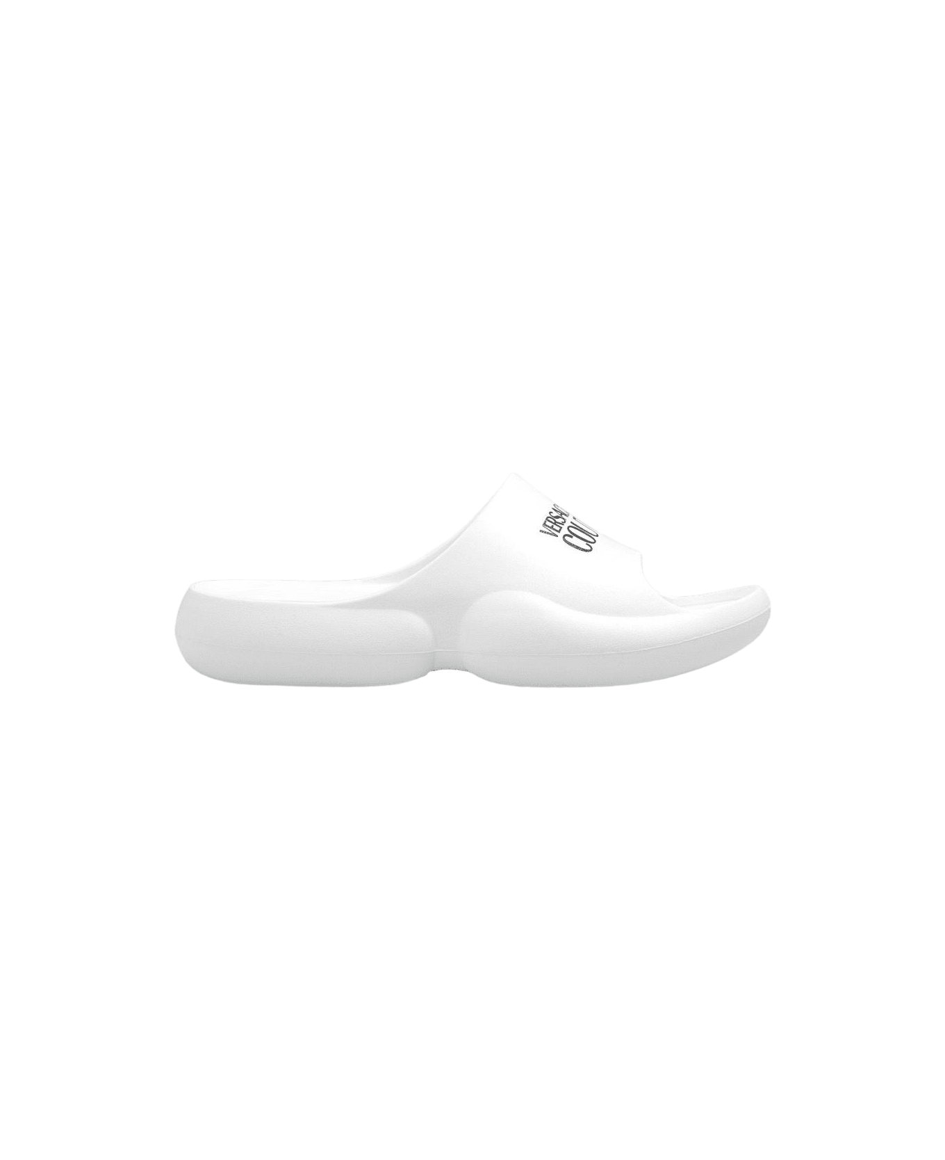 Versace Jeans Couture Slides With Logo - White