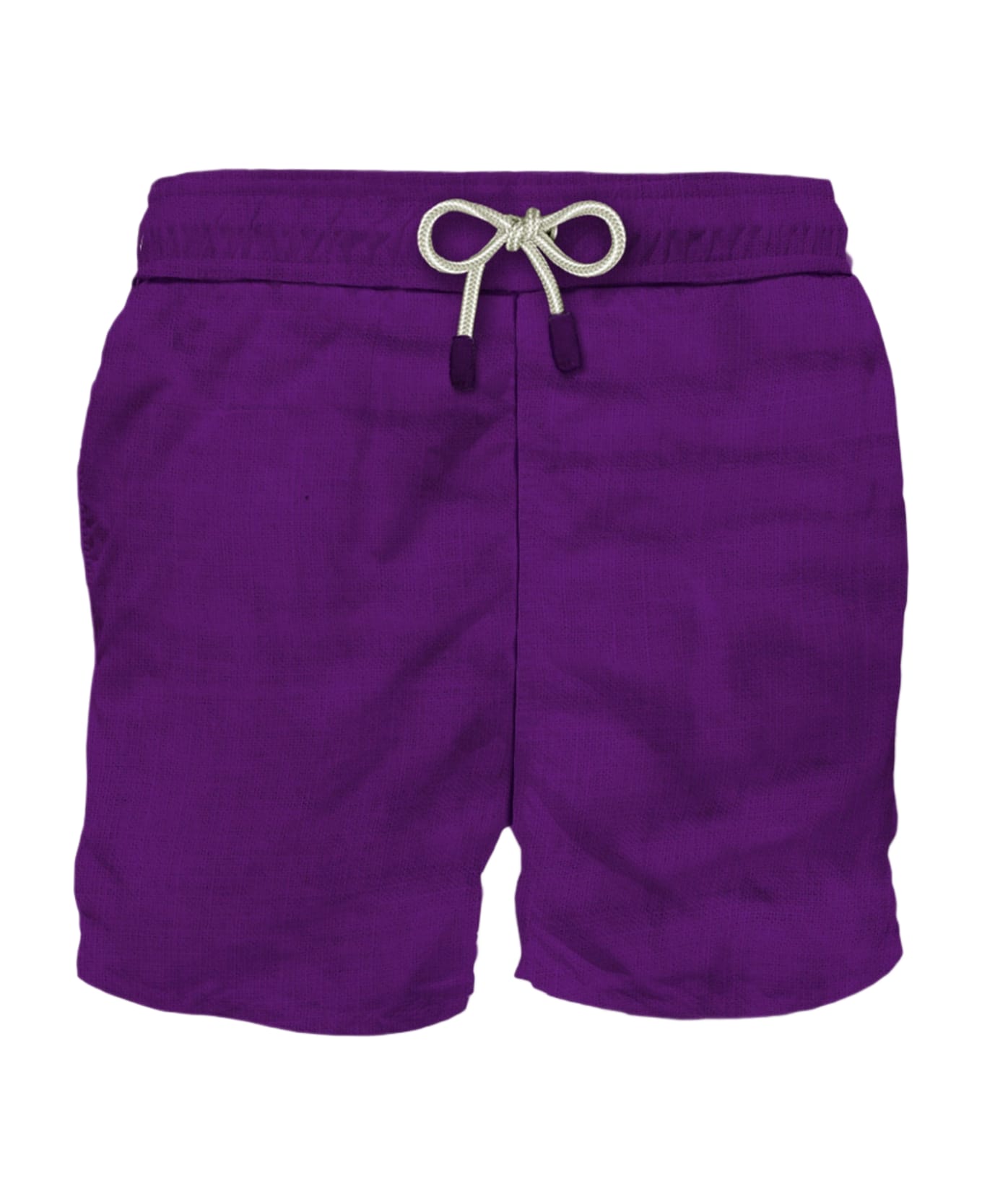 MC2 Saint Barth Man Purple Linen Swim Shorts - PINK スイムトランクス