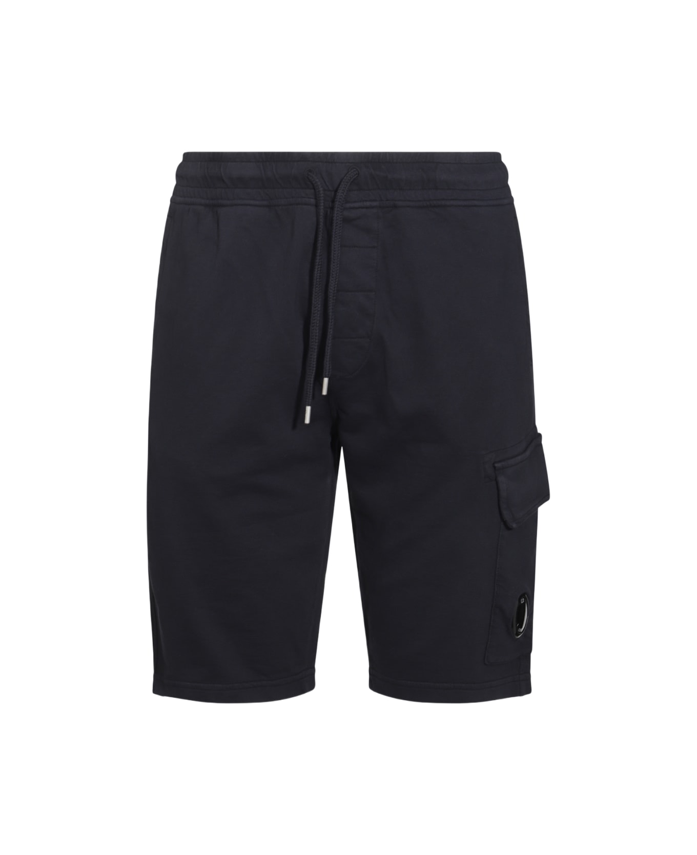 C.P. Company Black Cotton Shorts - BLUE
