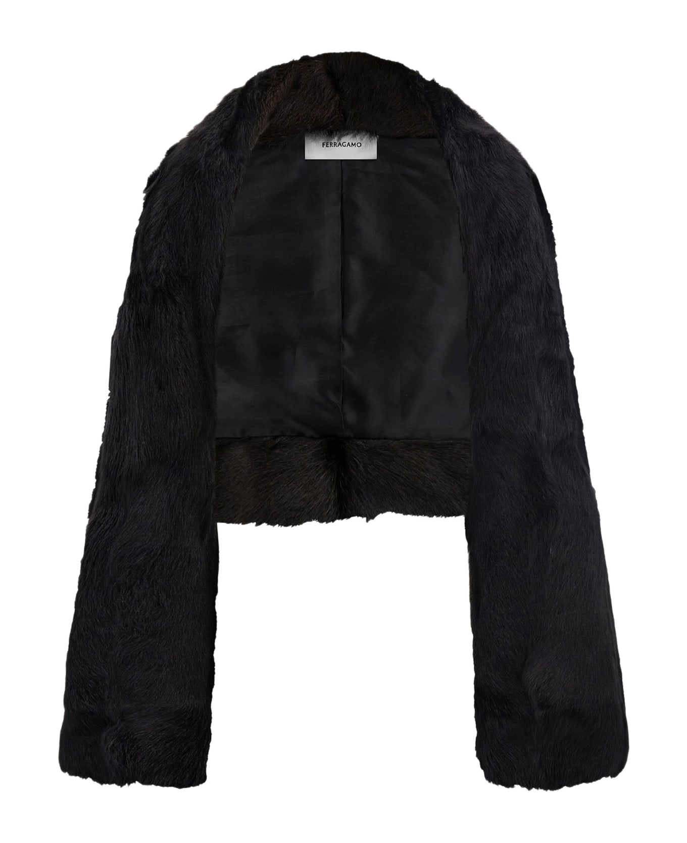 Ferragamo Rayon Fake Fur Shoulder Wrap - Marrone scuro