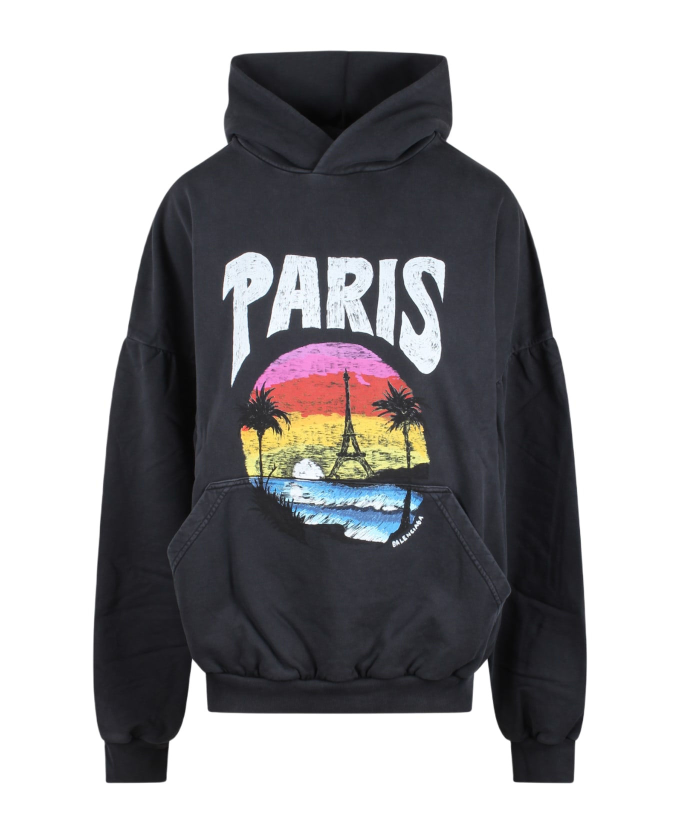 【BALENCIAGA】PARIS TROPICAL ROUND HOODIE オーバーサイズ Balenciaga Paris Tropical Round Hoodie | italist