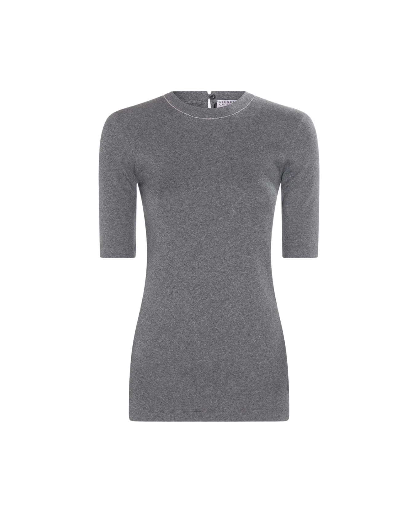 Brunello Cucinelli Ruthenium Grey Cotton Stretch T-shirt - Grey