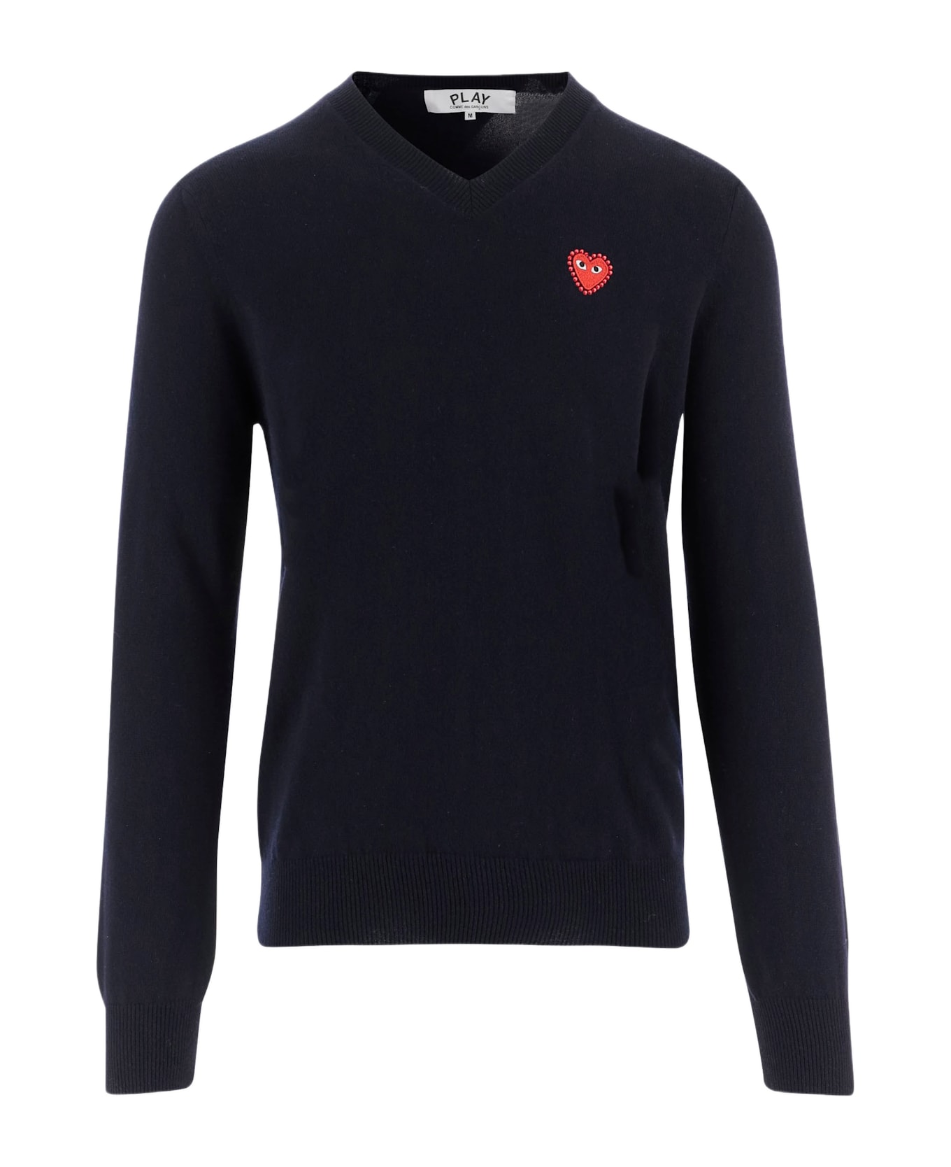 Comme des Garçons Play Wolf Sweater With Logo - Blue