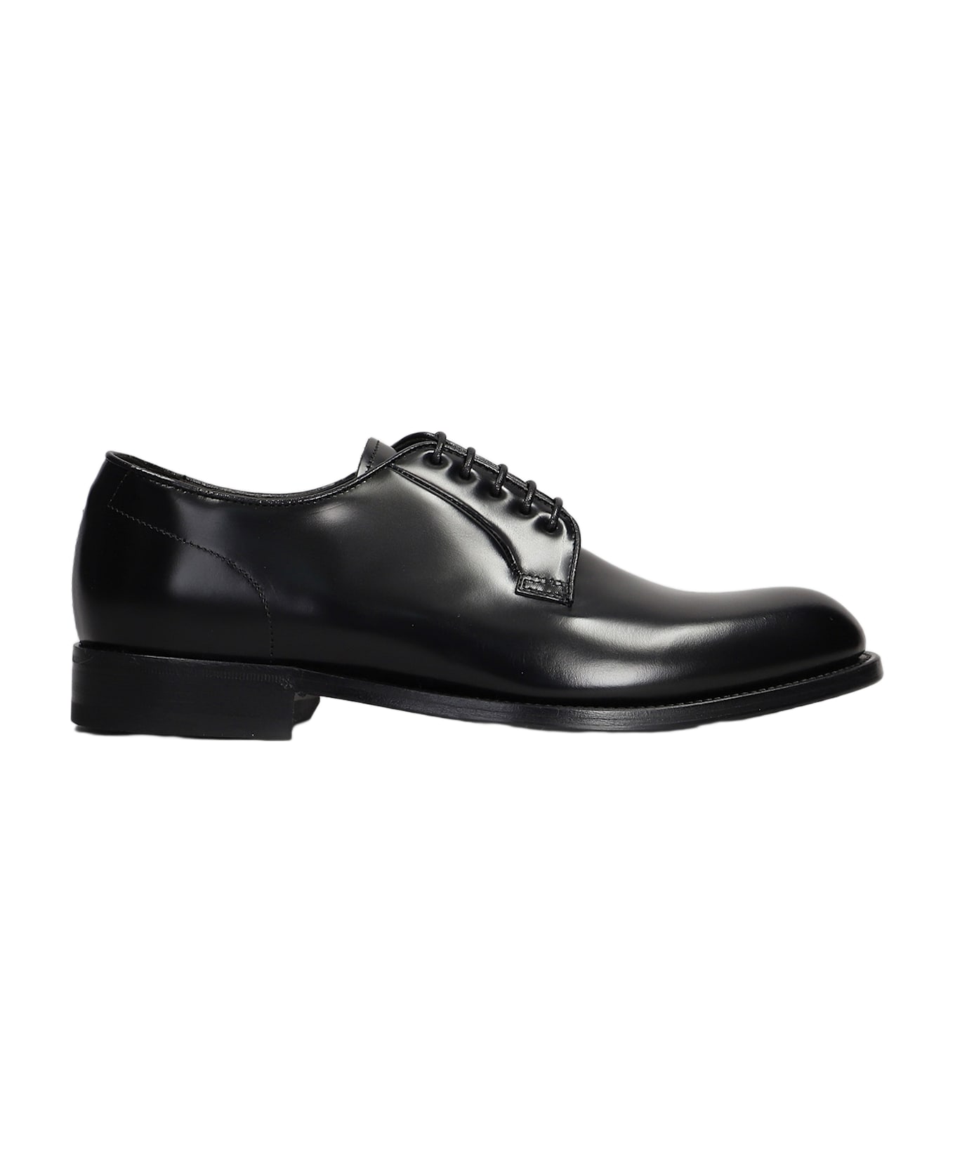 Green George Lace Up Shoes In Black Leather - black