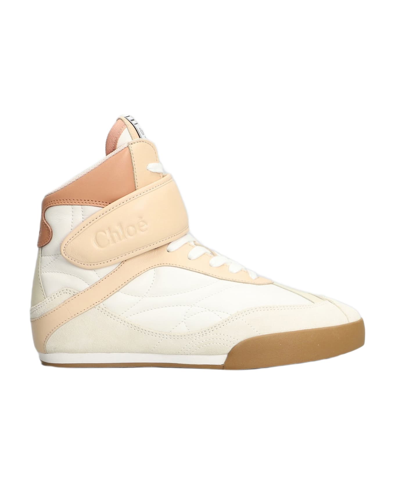Chloé Kick Sneakers In White Suede And Leather - white
