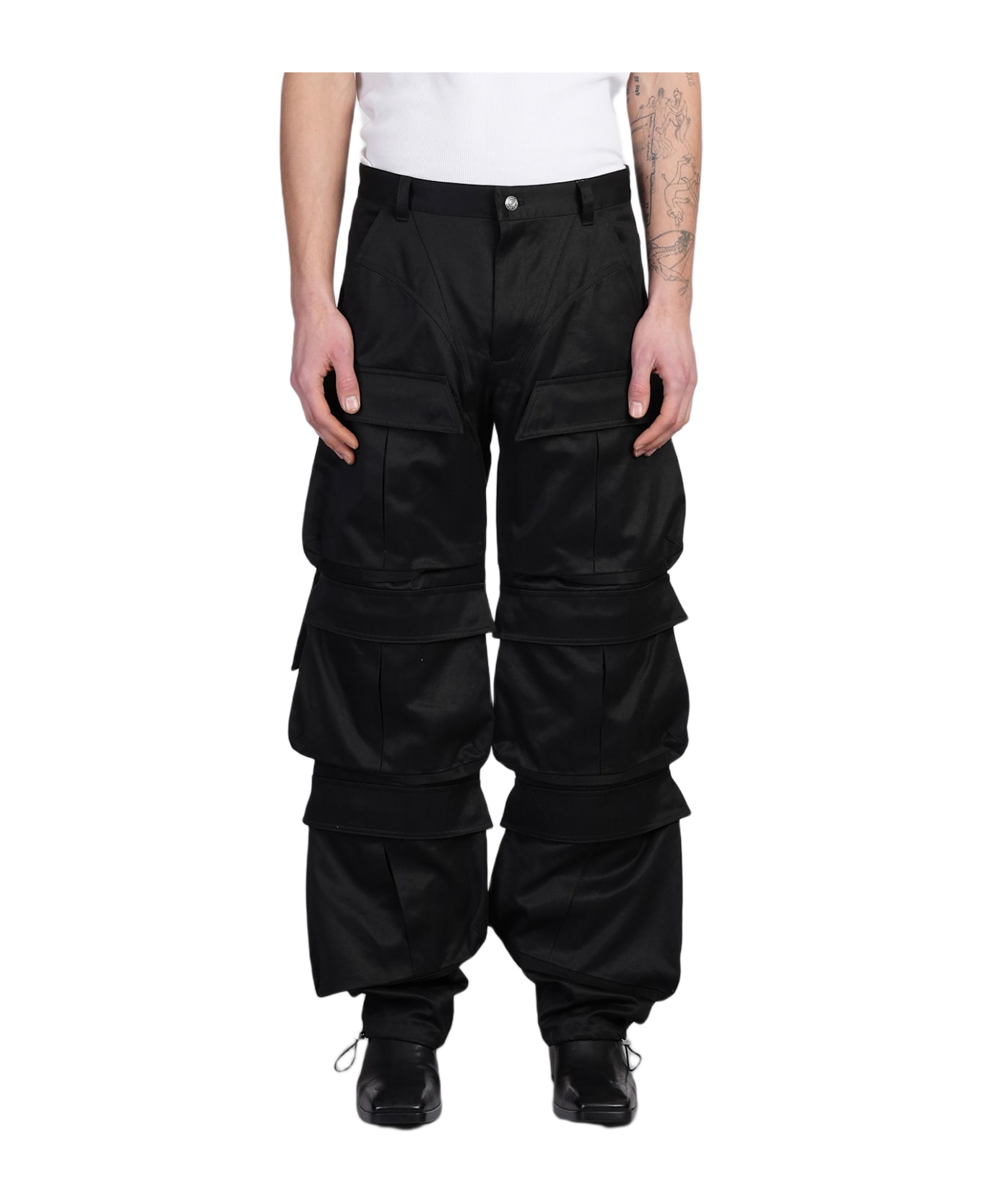 Mugler Pants In Black Cotton - black