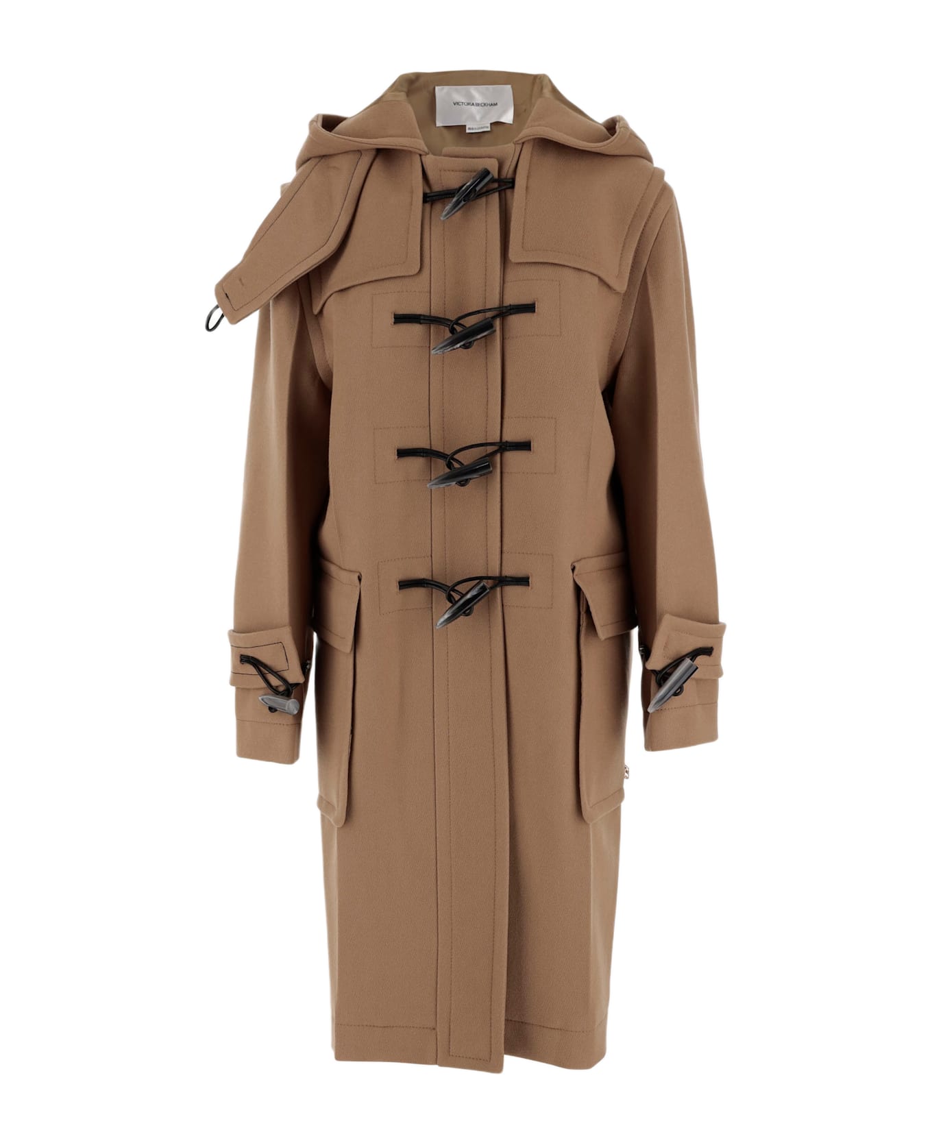 Victoria Beckham Long Wool Coat - Beige