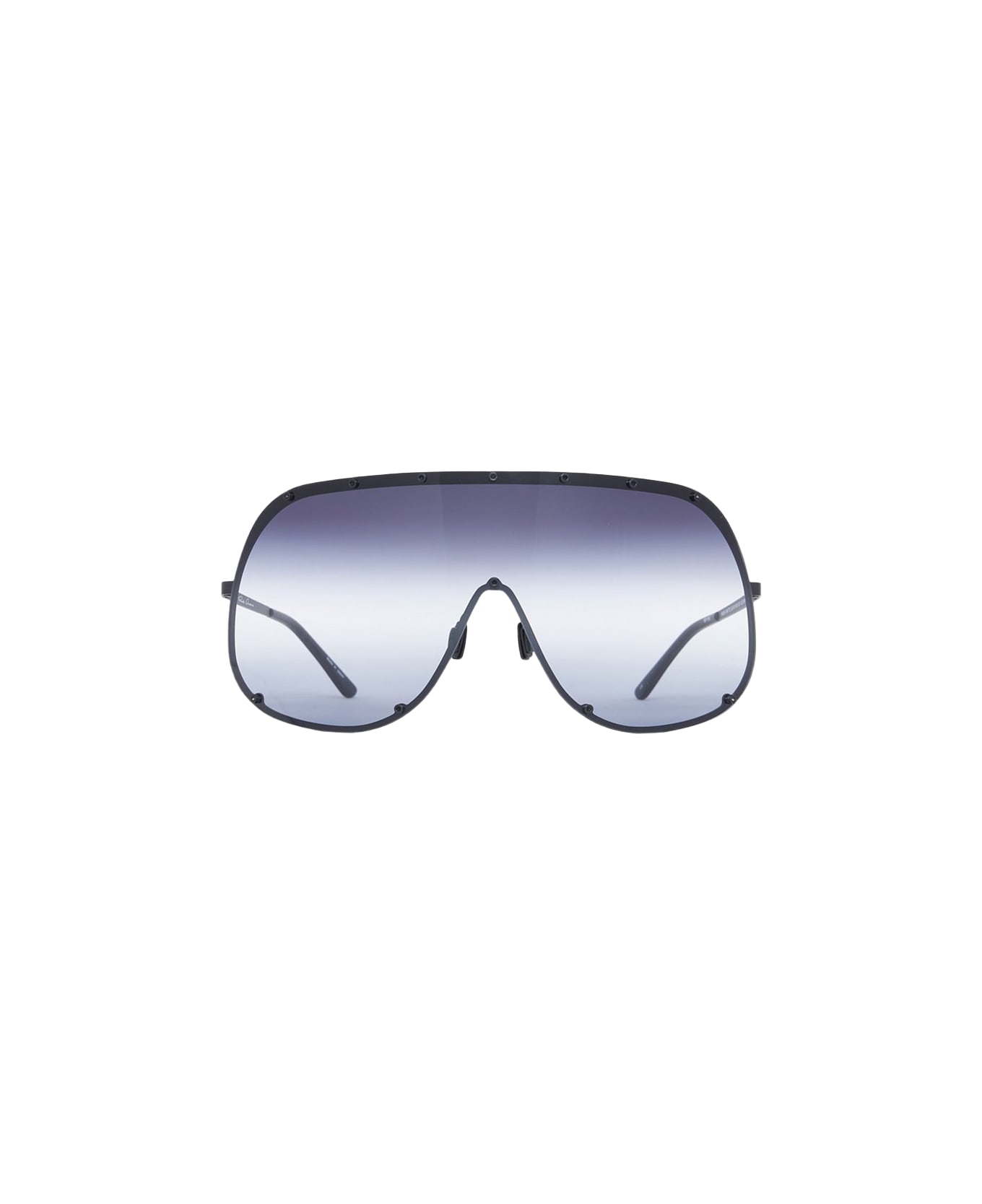 Rick Owens Sunglasses Shield Black steel mask sunglasses