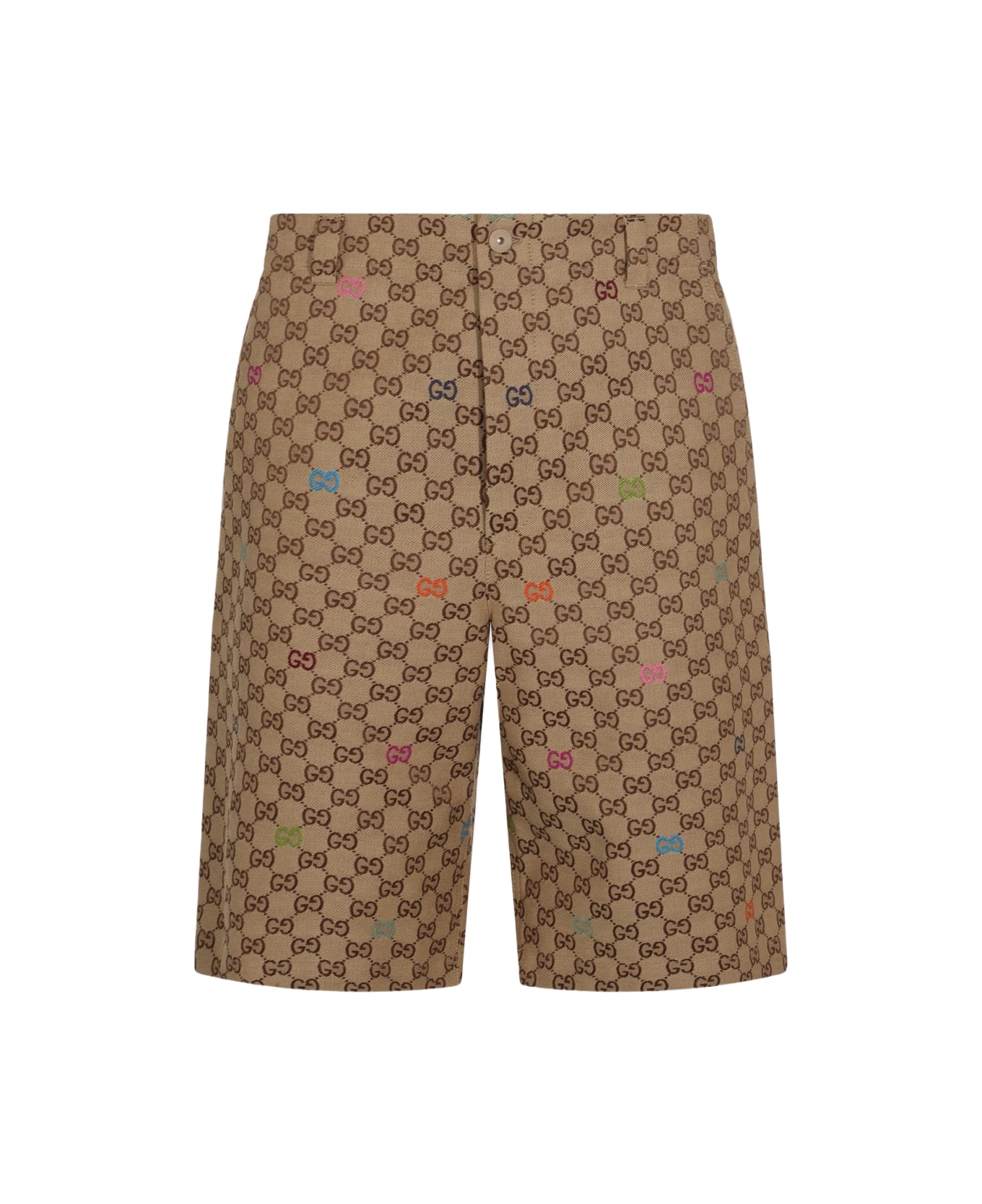 Gucci Beige Cotton Shorts - CAMELORANGEMC