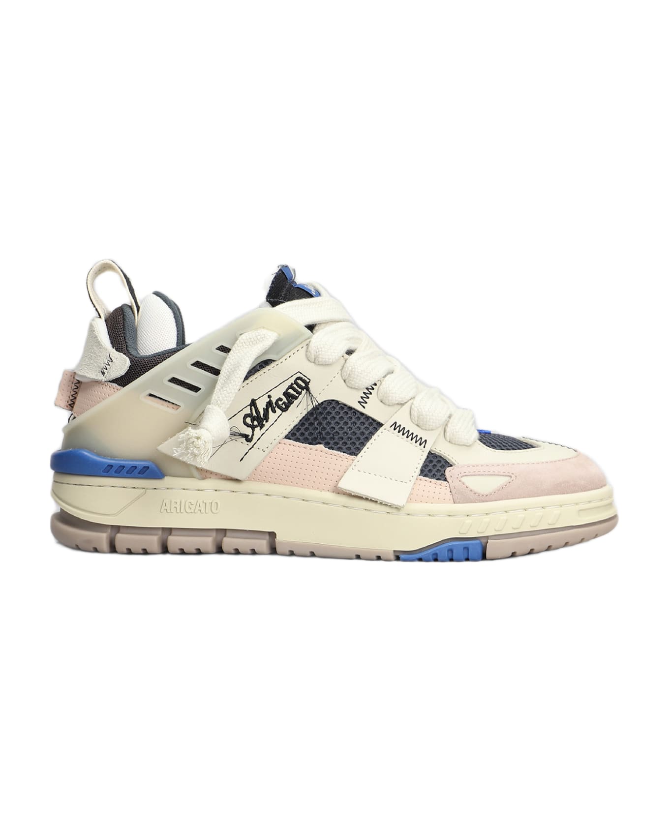 Axel Arigato Area Patchwork Sneakers In Beige Leather - Black