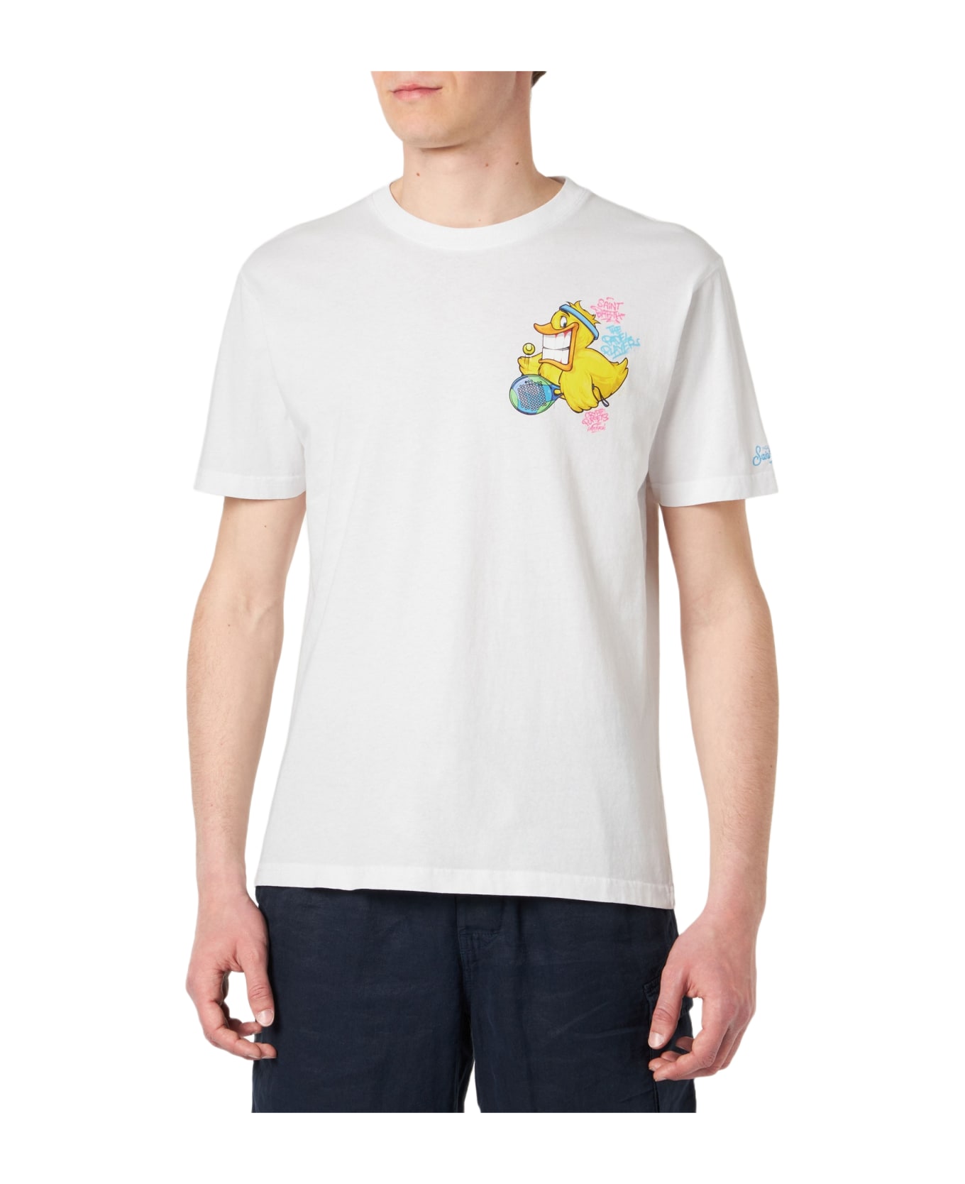 MC2 Saint Barth Man T-shirt With Crypto Duck Print | Crypto Puppets® Special Edition - WHITE シャツ