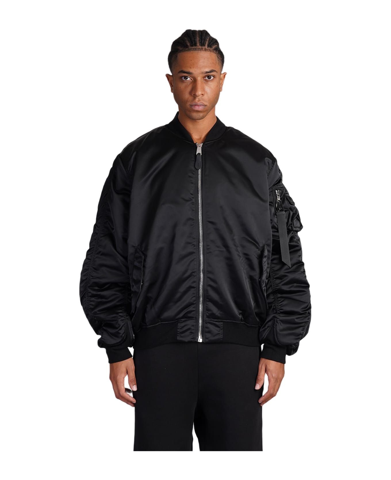 Alpha Industries Ma-1 Uv Bomber In Black Nylon - BLACK