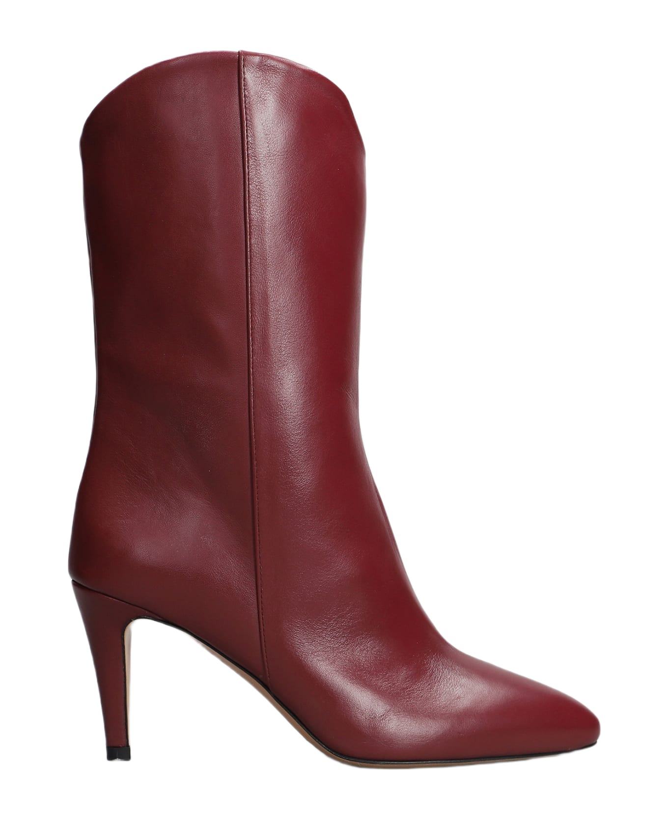 The Seller High Heels Boots In Bordeaux Leather - bordeaux