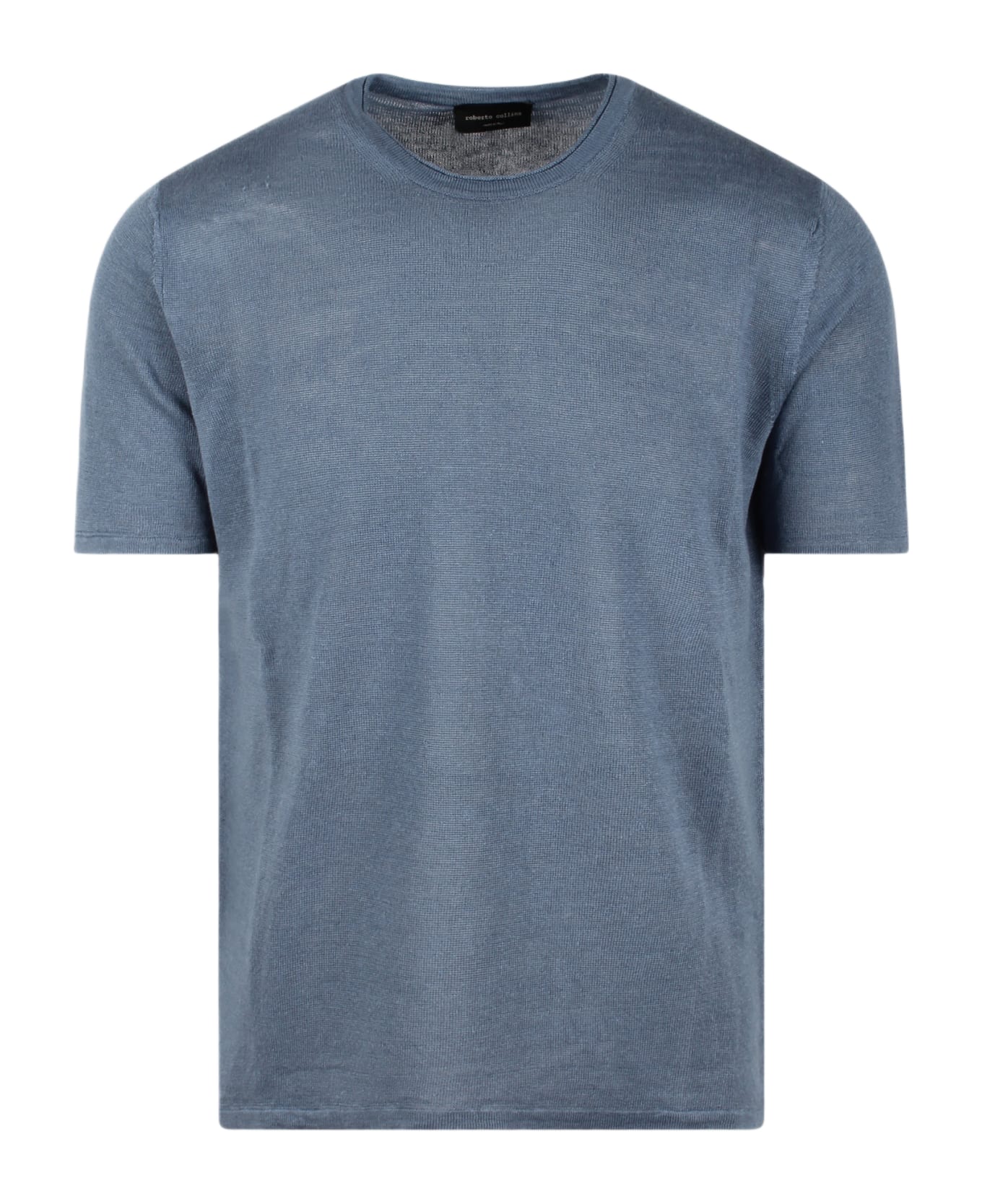 Roberto Collina Linen Knit Short Sleeve T-shirt - Blue シャツ