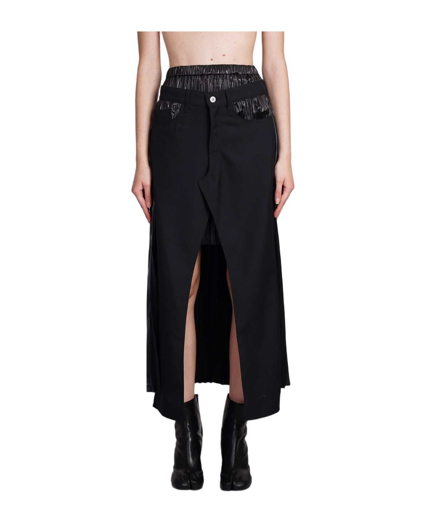 Junya Watanabe Skirt In Black Wool - black