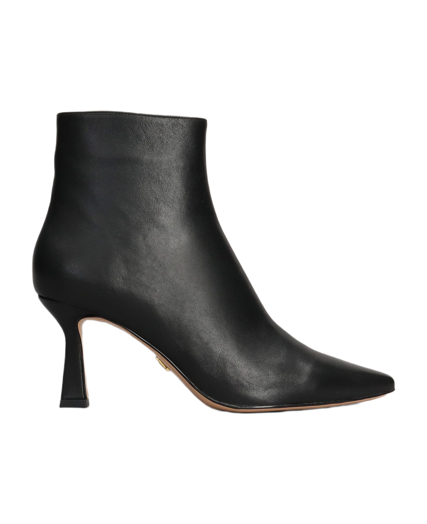 Lola Cruz High Heels Ankle Boots In Black Leather - black