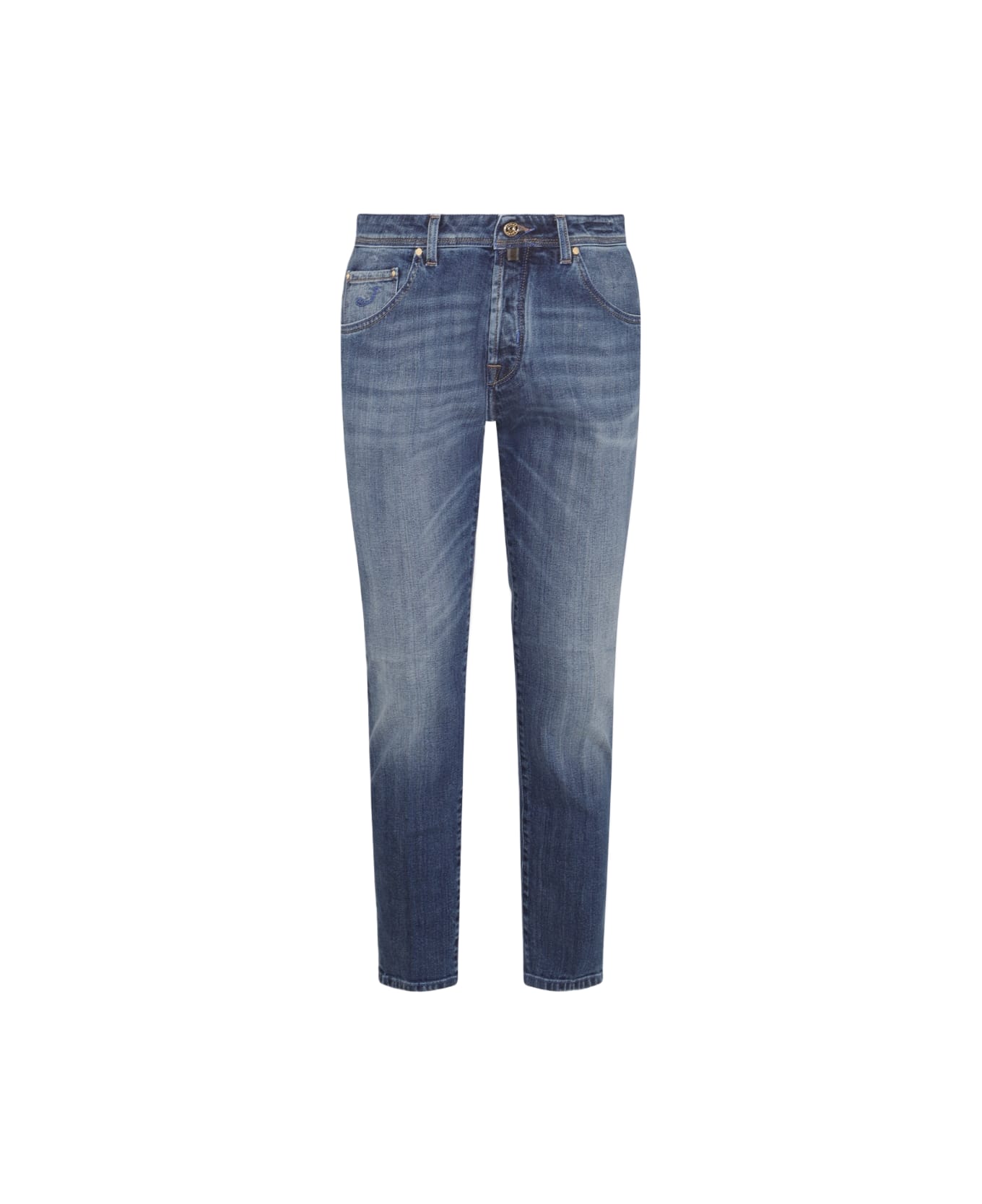 Jacob Cohen Mid Blue Denim Used Jeans - MID BLUE