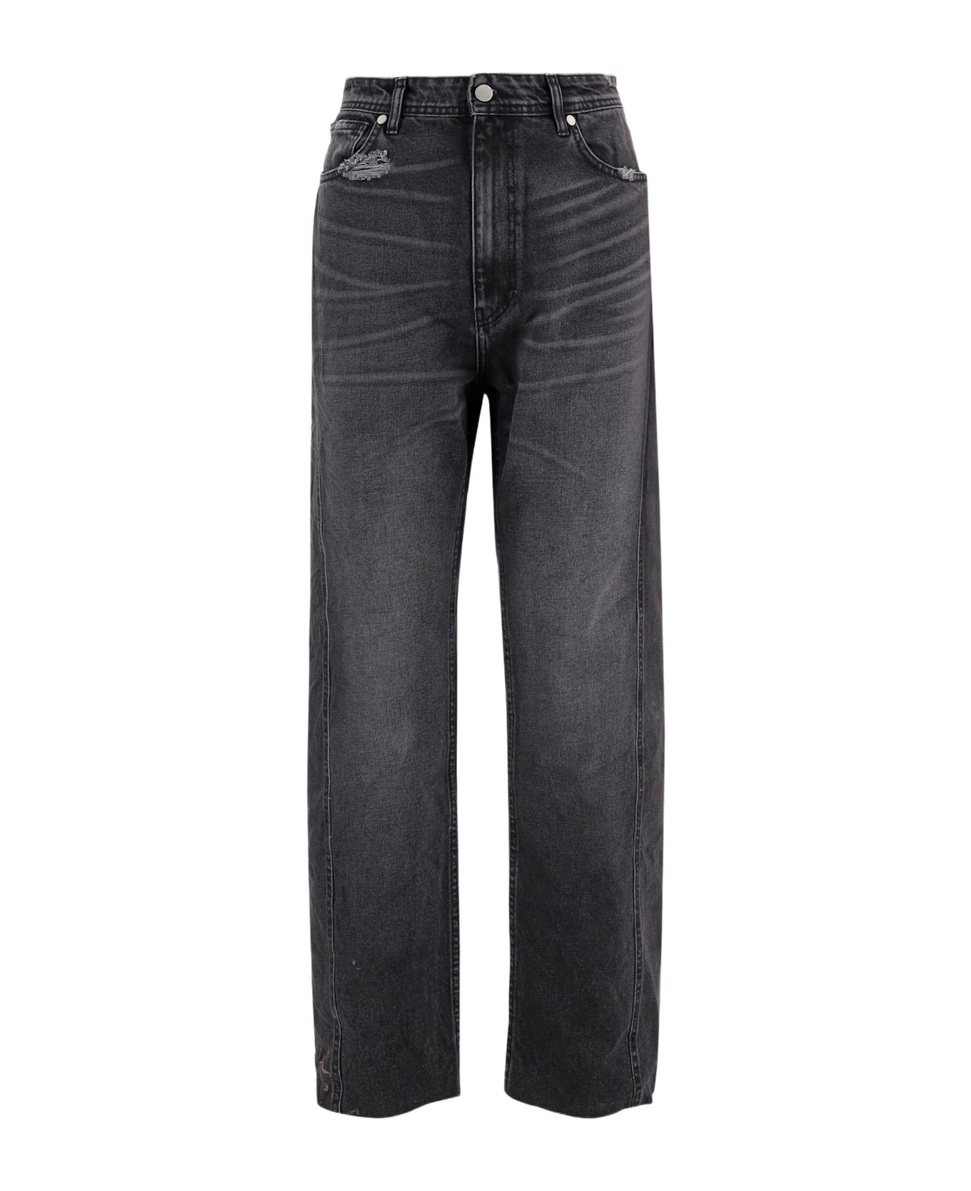 44 Label Group Cotton Jeans With Vintage Details - Grey