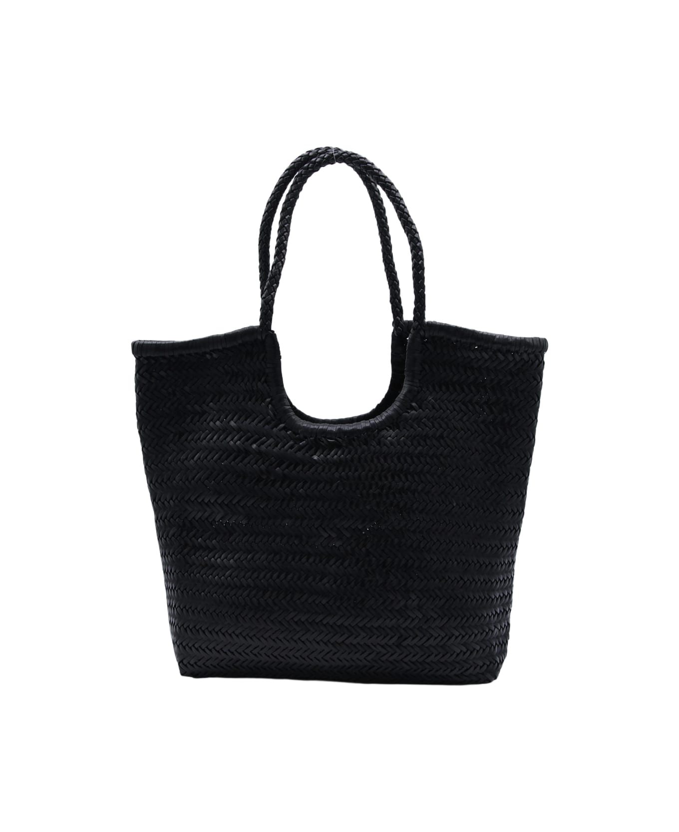 Dragon Diffusion Black Leather Diagonal Totes - Black