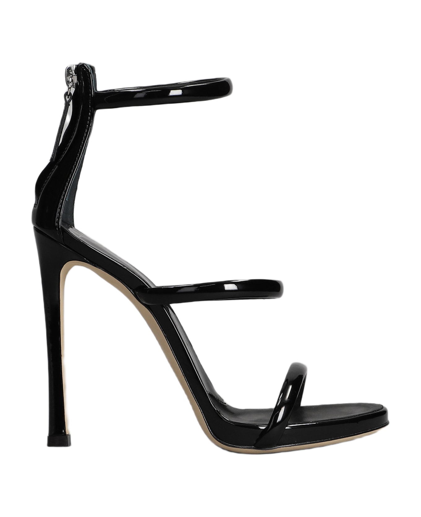 Giuseppe Zanotti Harmony Sandals In Black Patent Leather - black