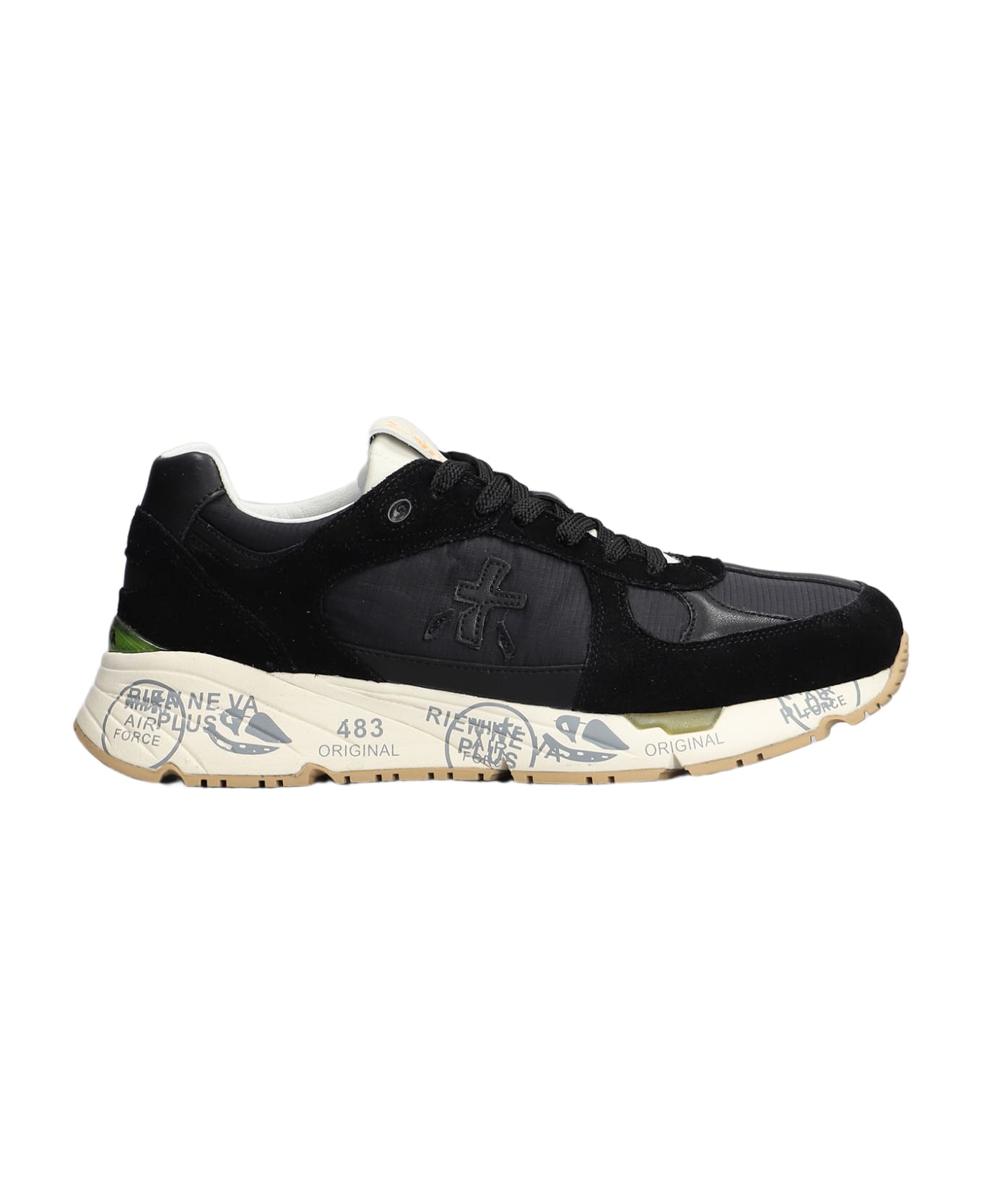 Premiata Mase Sneakers In Black Suede And Fabric - Black スニーカー