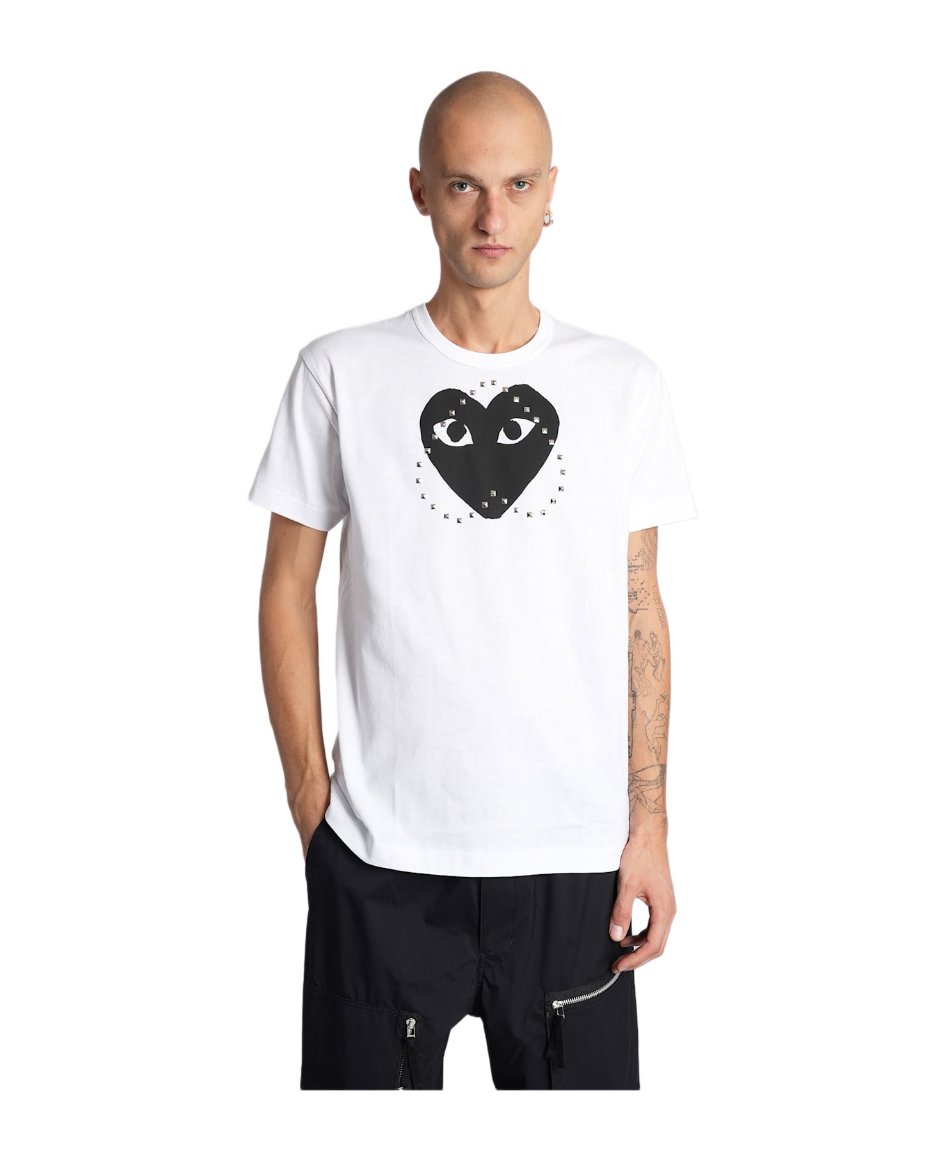 Comme des Garçons Play T-shirt In White Cotton - white