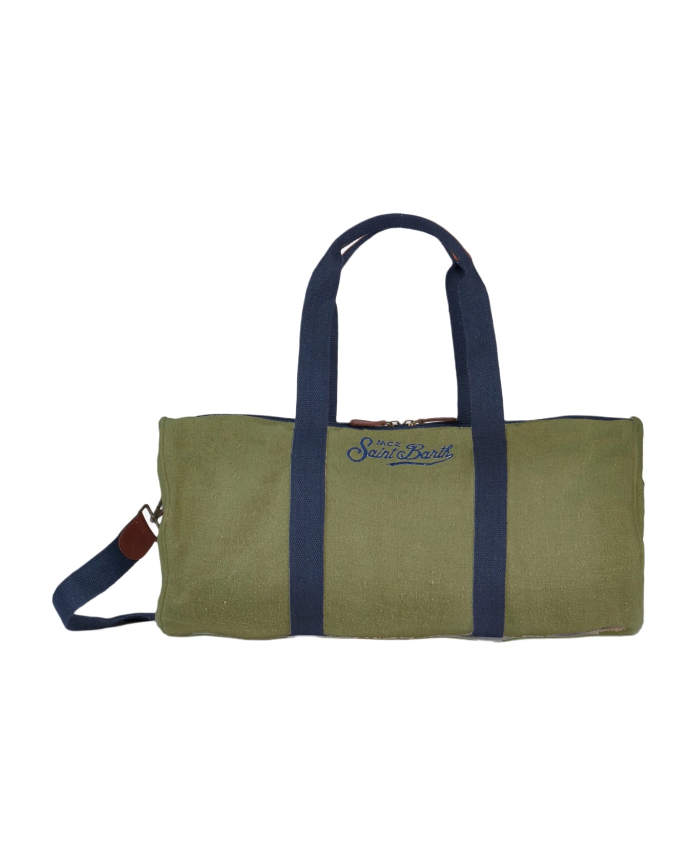 MC2 Saint Barth Green Linen Travel Duffle Bag Jetleg - GREEN