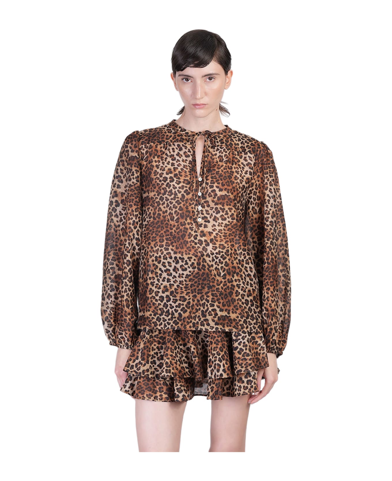 MC2 Saint Barth Harper Blouse In Animalier Cotton - Animalier