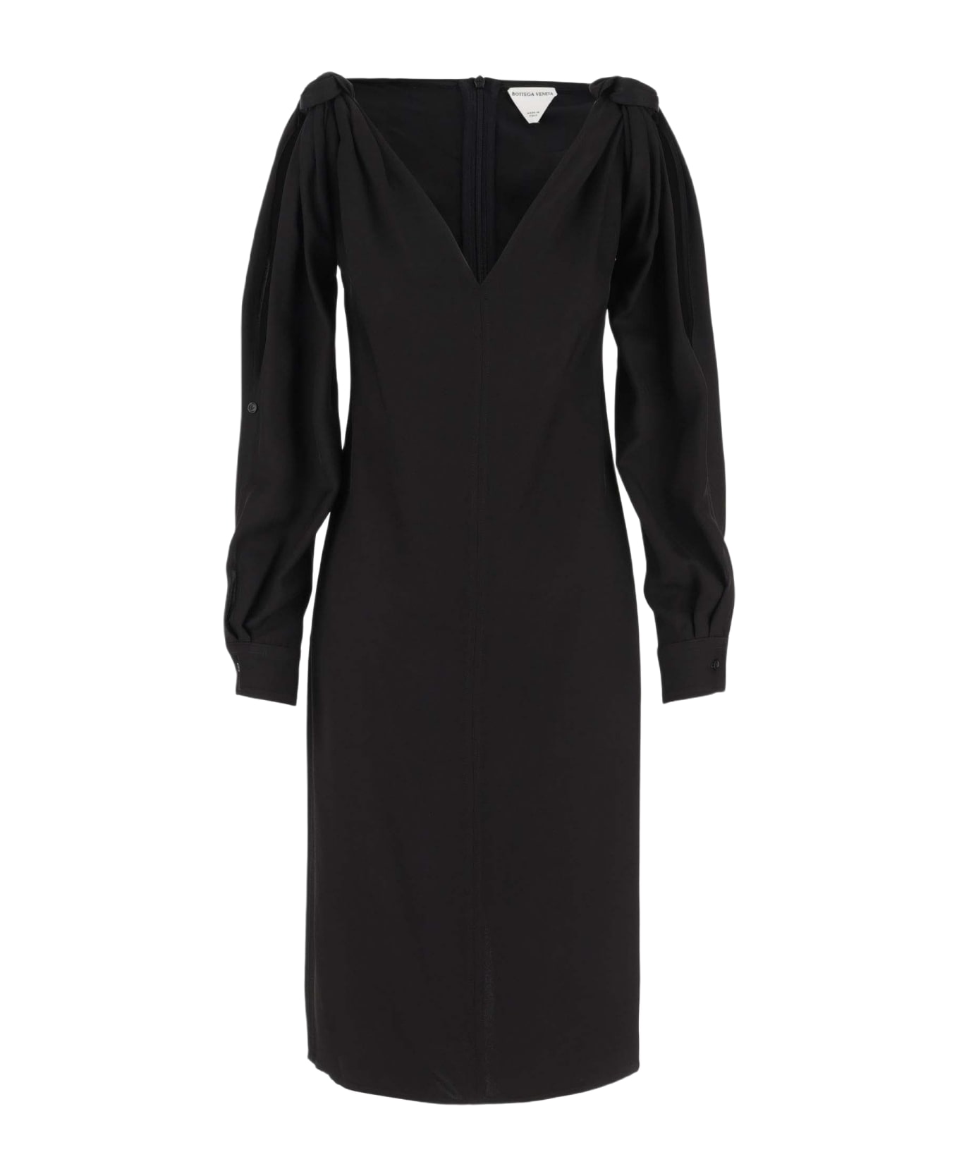 Bottega Veneta Viscose Midi Dress - BLACK