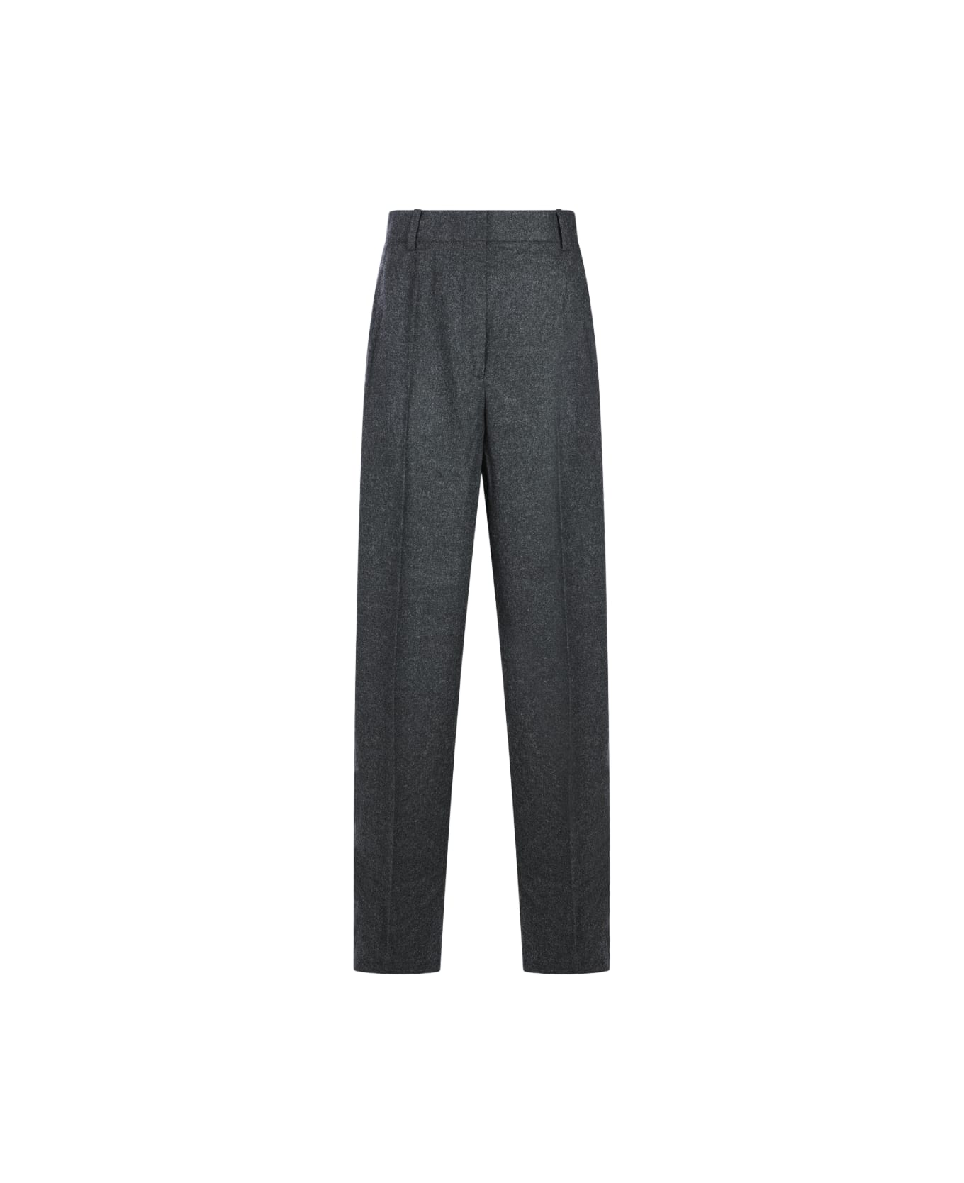 Totême Grey Viscose Pants - CHARCOAL MELANGE