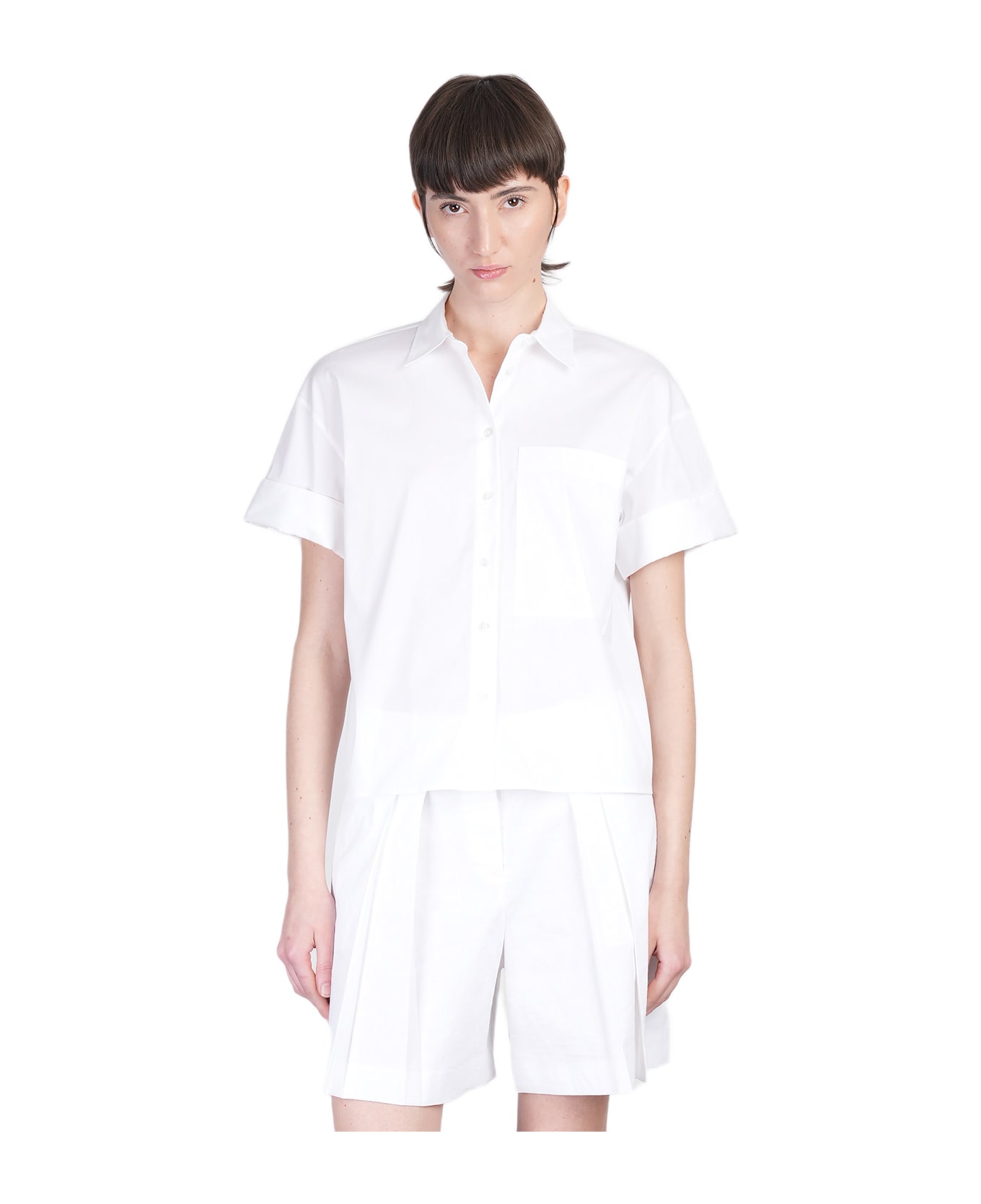 Theory Shirt In White Cotton - white