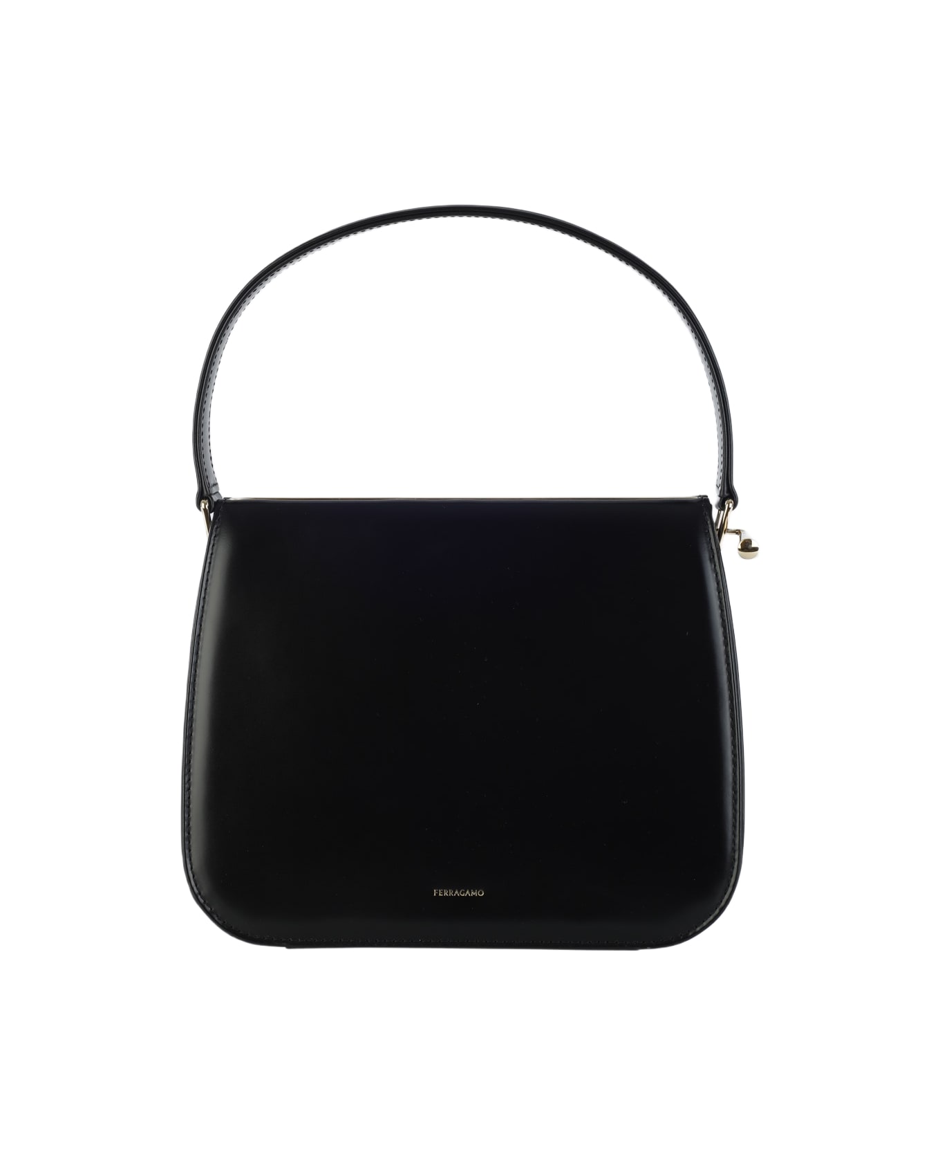 Ferragamo Black Leather New Frame Shoulder Bag - Black