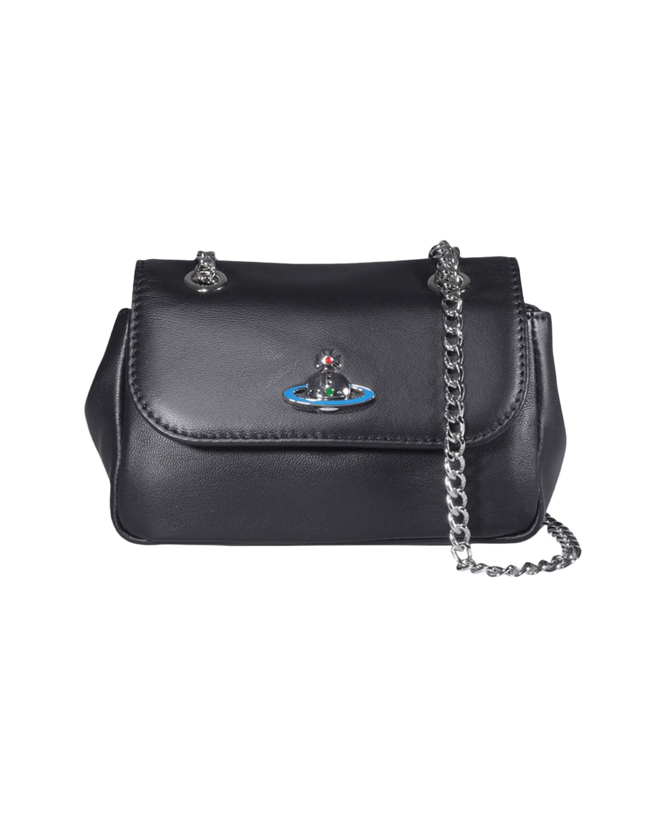 Vivienne Westwood Black Leather Crossbody Bag - Black