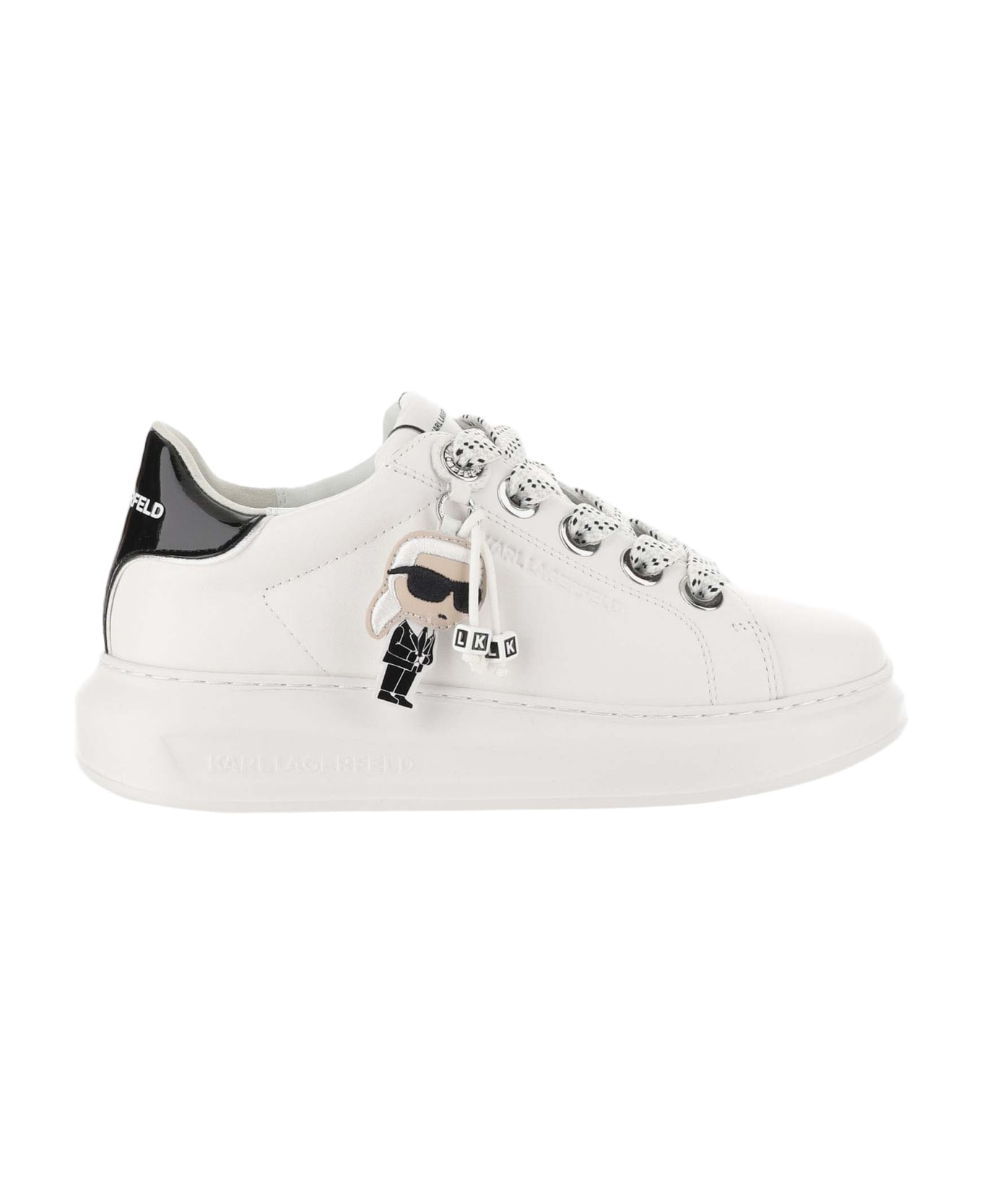 Karl Lagerfeld Leather Sneakers With Logo - White
