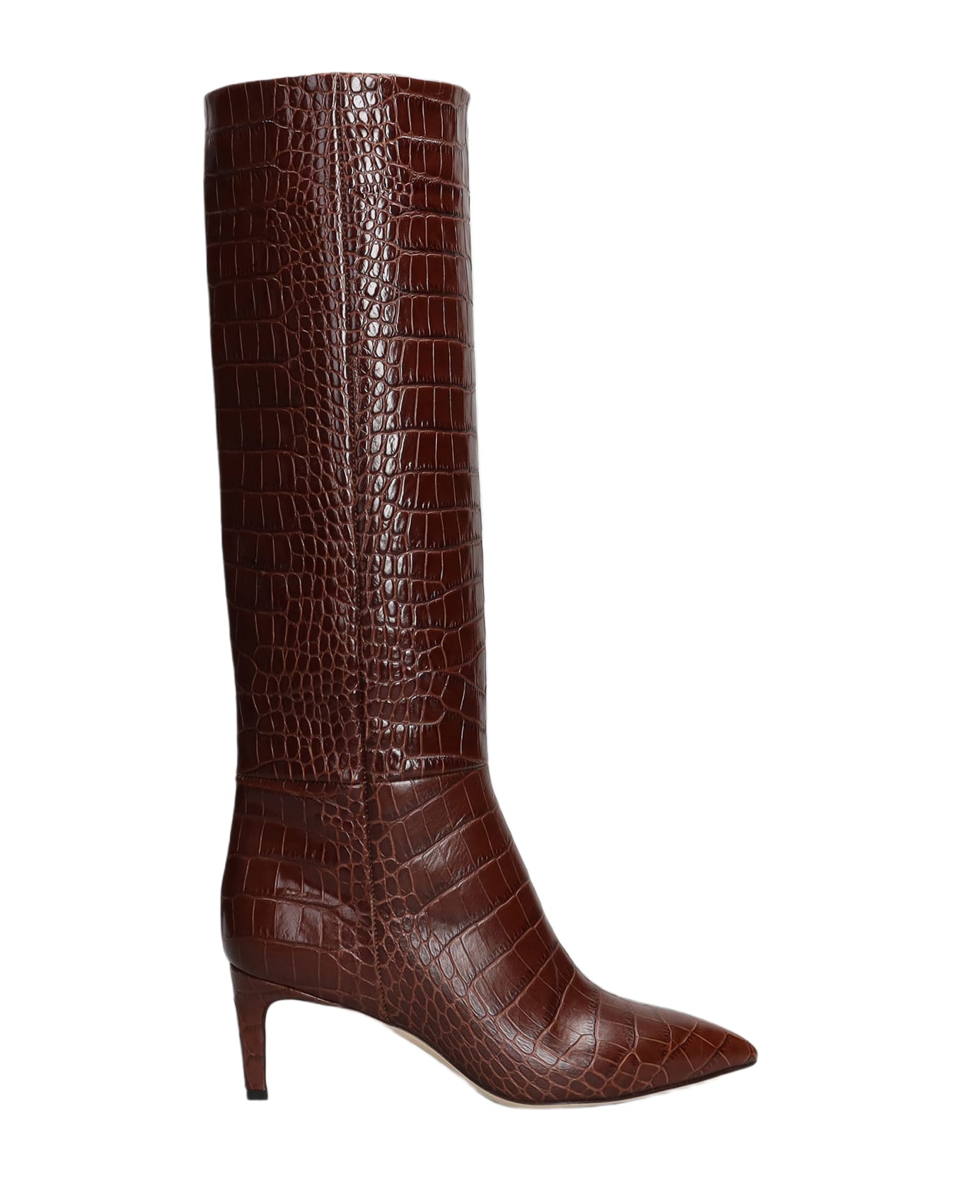 Paris Texas High Heels Boots In Brown Leather - brown