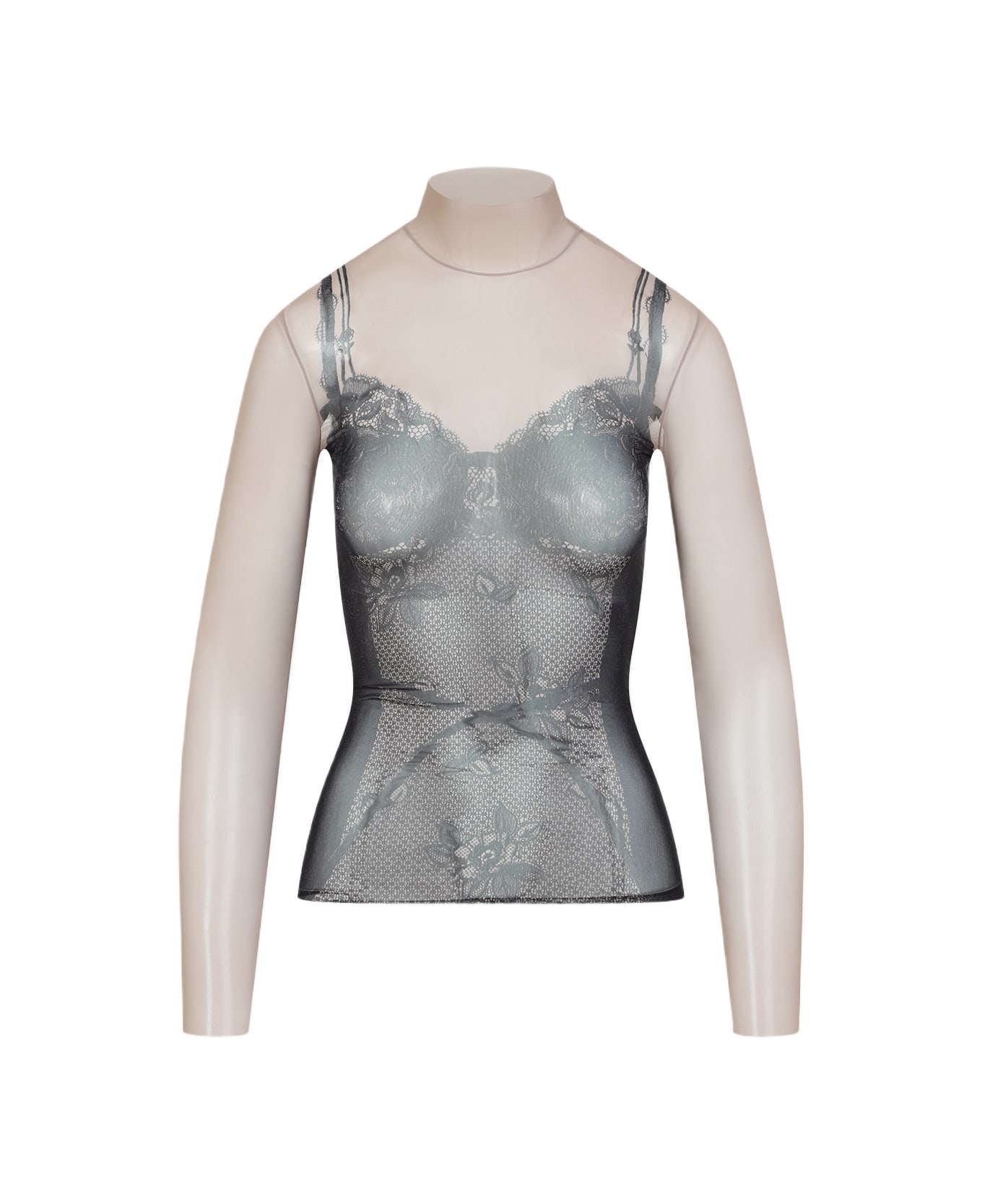 Balenciaga Trompe Oeil Lingerie Top - Black Light Beige