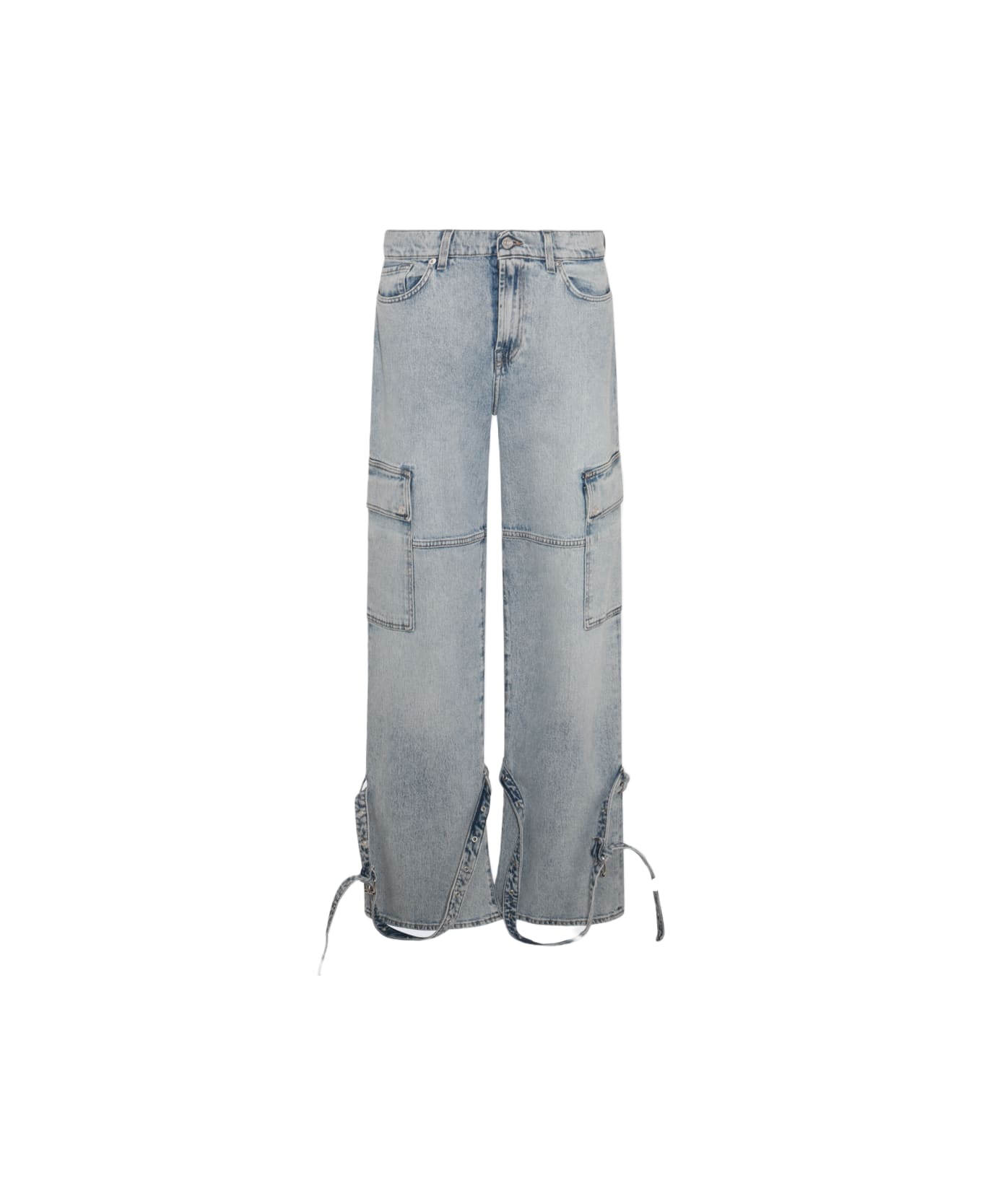 7 For All Mankind Light Blue Cotton Jeans - ARTIC