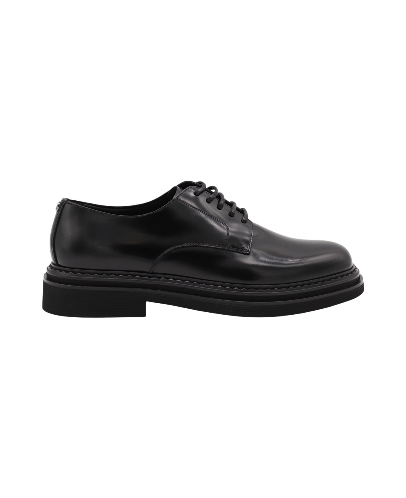 Dolce 
Gabbana Black Leather Lace Up Shoes - Black