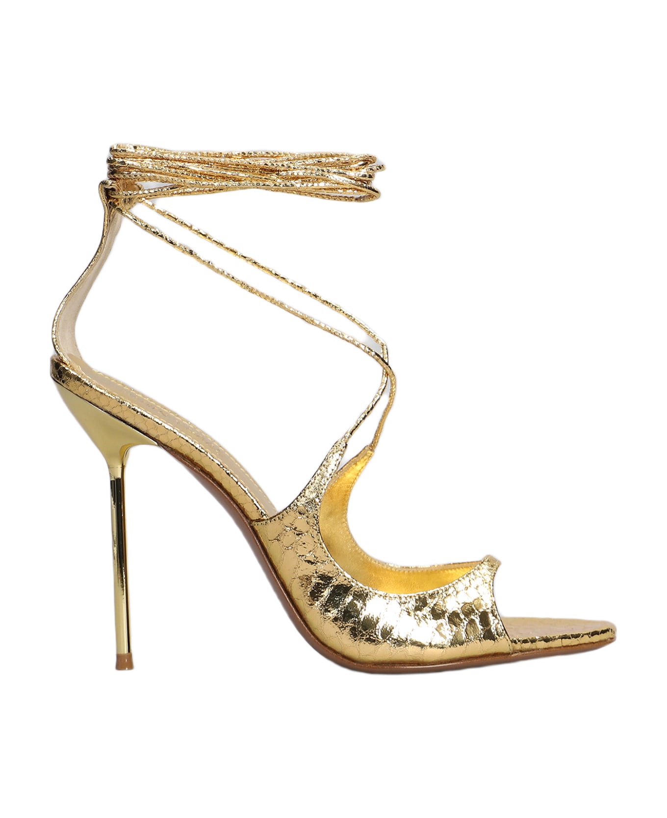Paris Texas Loulou Sandals In Gold Leather - gold