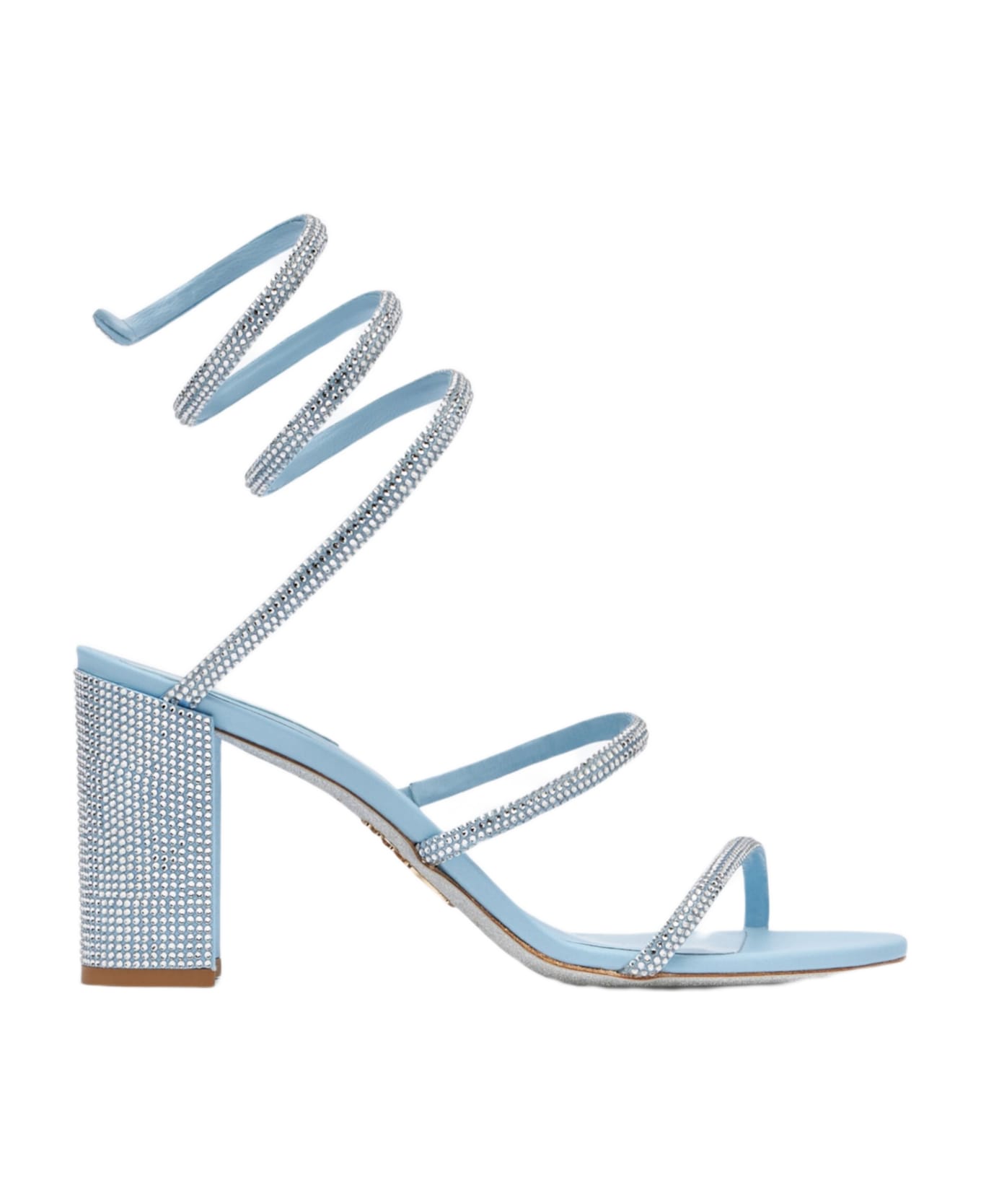 René Caovilla Sandals - BABY BLUE SATIN CRYSTAL STRASS