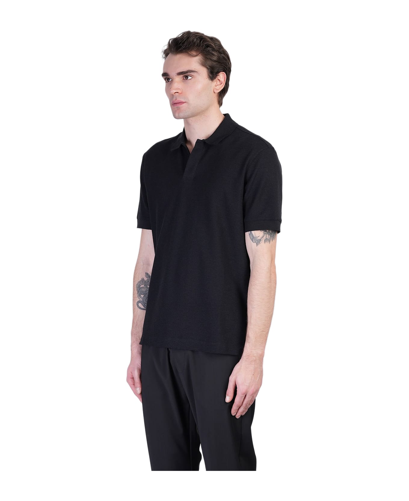 Zegna Polo In Black Cotton - black