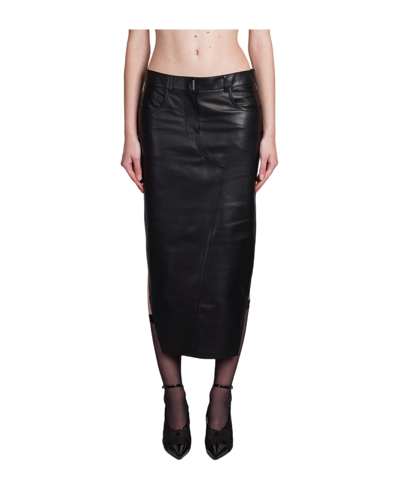 Givenchy Skirt In Black Leather - black