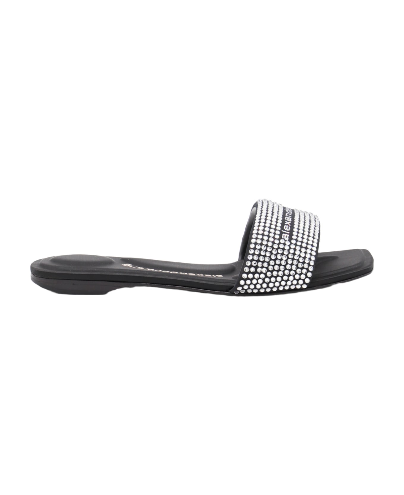 Alexander Wang Black And Silver Leather Sandals - BLACKSILVER
