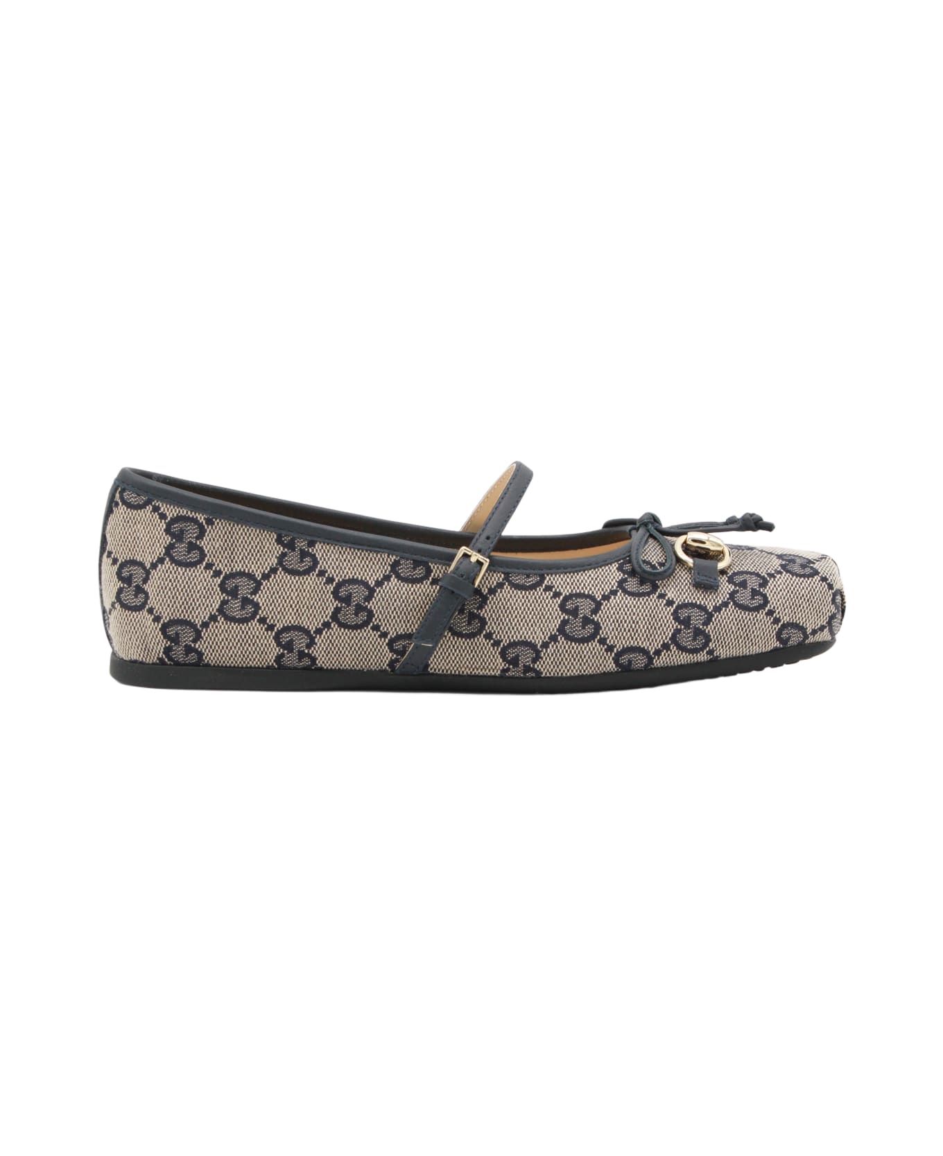 Gucci Beige And Blue Flat - BEIGE/BLUE