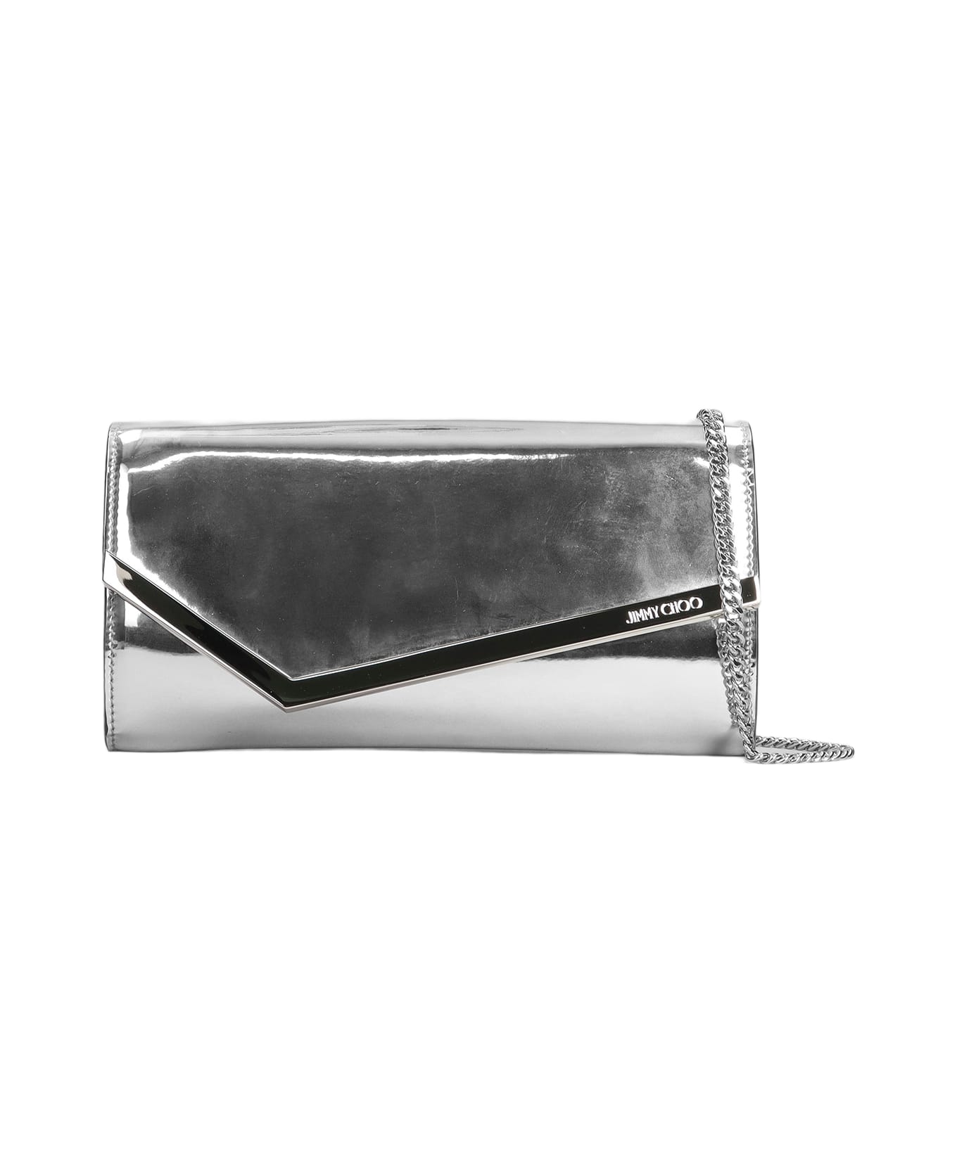 Jimmy Choo Emmie Hand Bag In Silver Leather