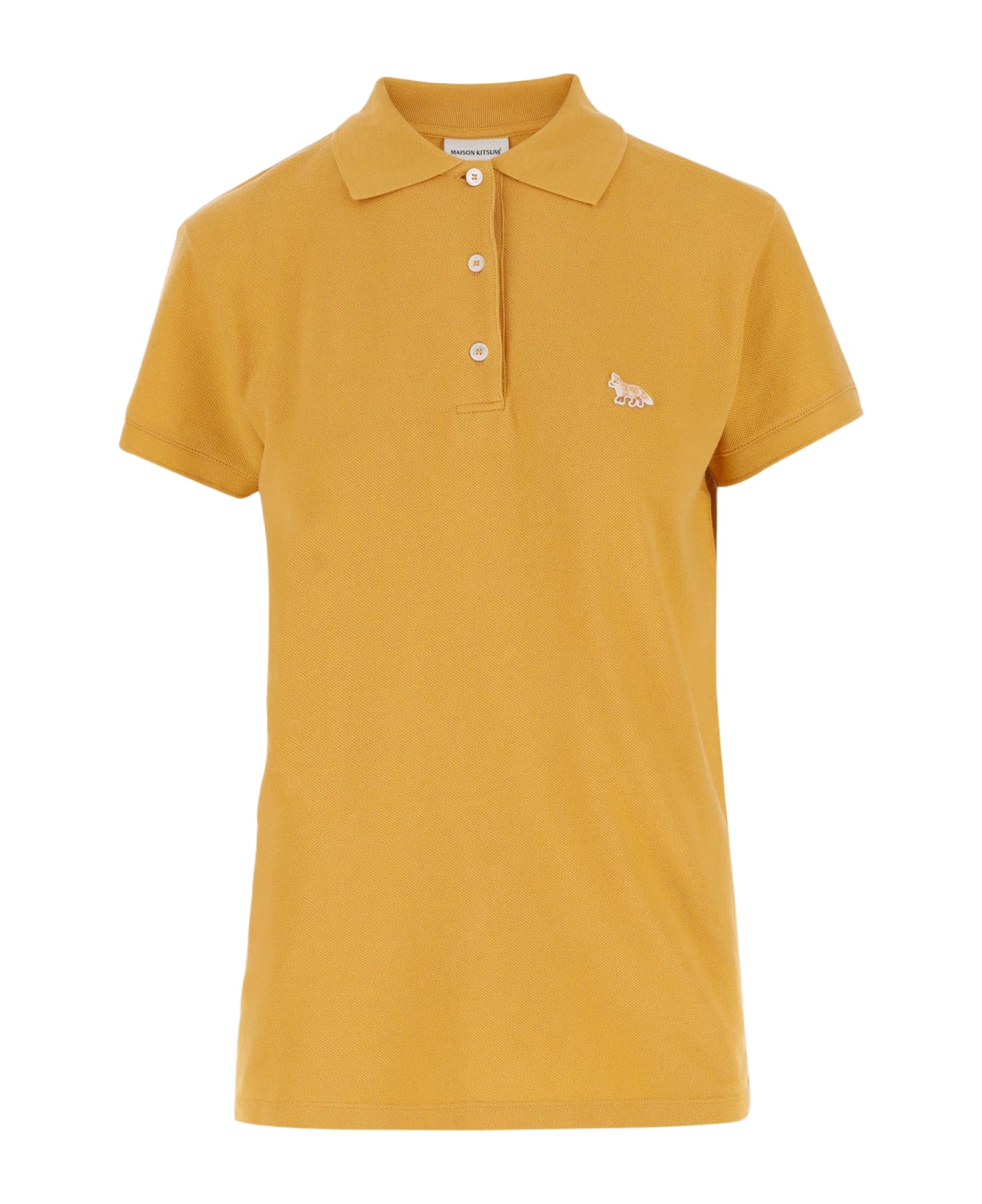 Maison Kitsuné Cotton Polo Shirt With Logo - Yellow